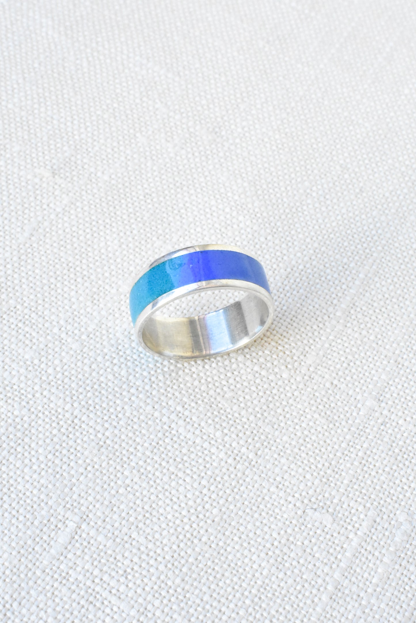 Bob Wyber sterling silver and enamel ring, NEW