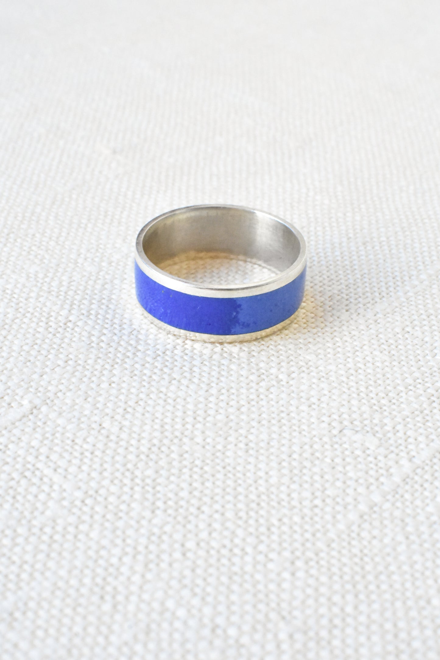 Bob Wyber sterling silver and enamel ring, NEW