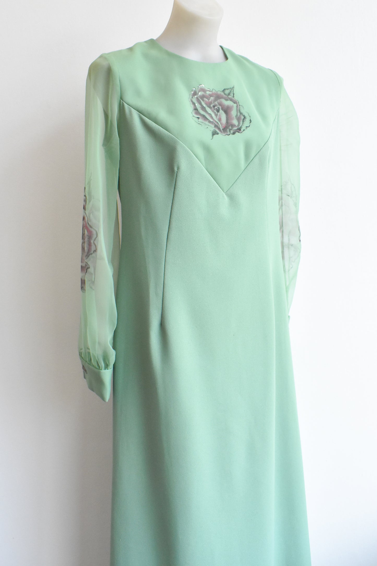 Vintage Gainsborough dress with painted roses