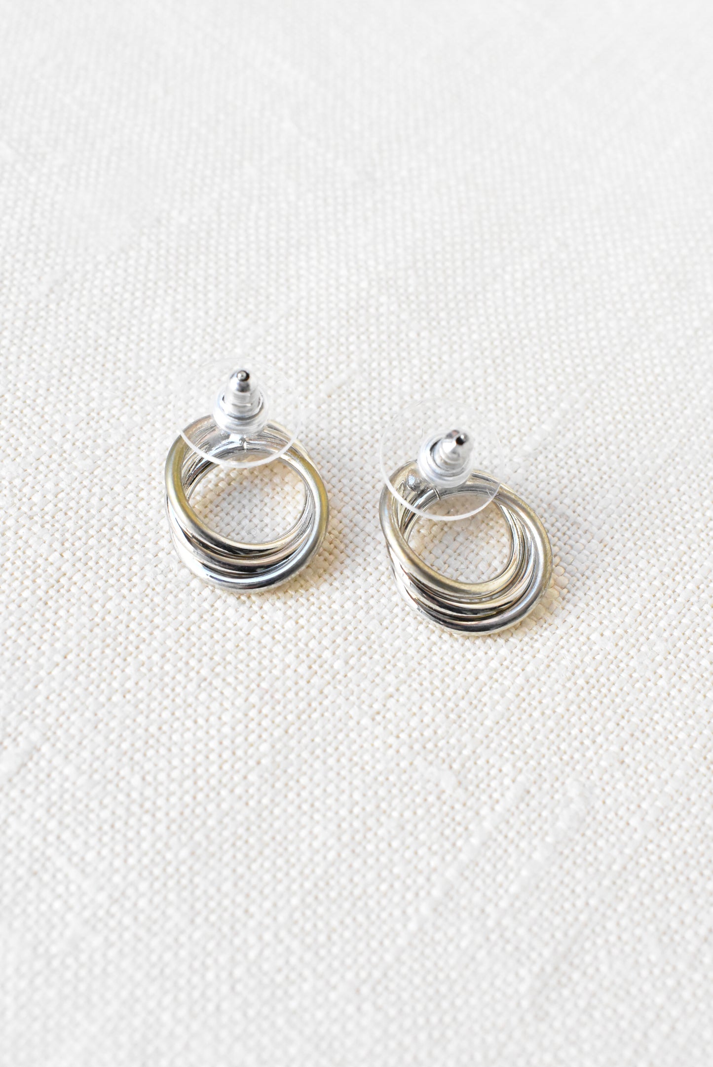 Buckingham silver diamanté earrings, NEW