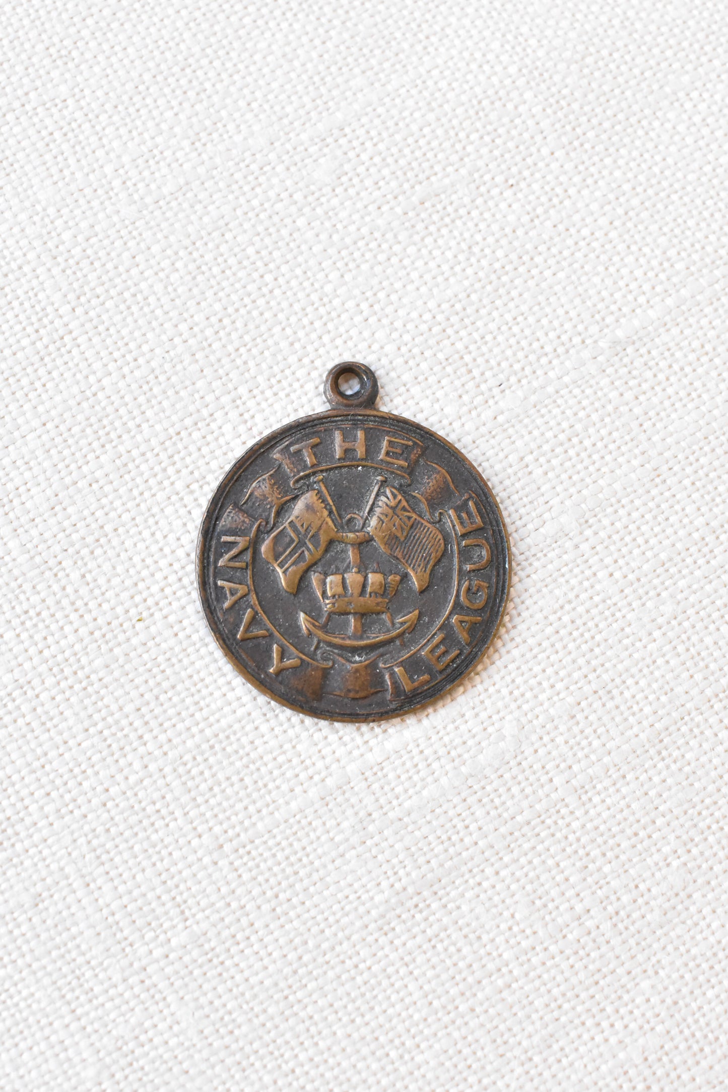 Navy League badge, tarnished brass