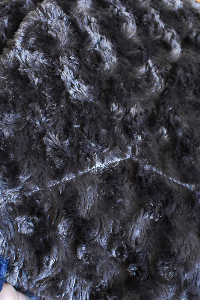 Fluffy dark grey blanket