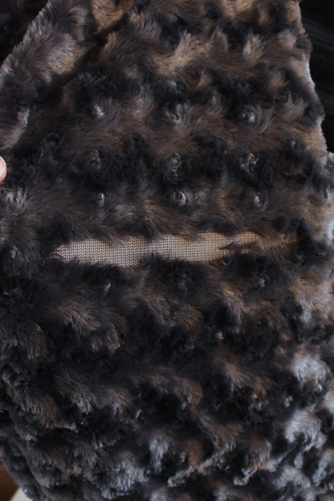 Fluffy dark grey blanket