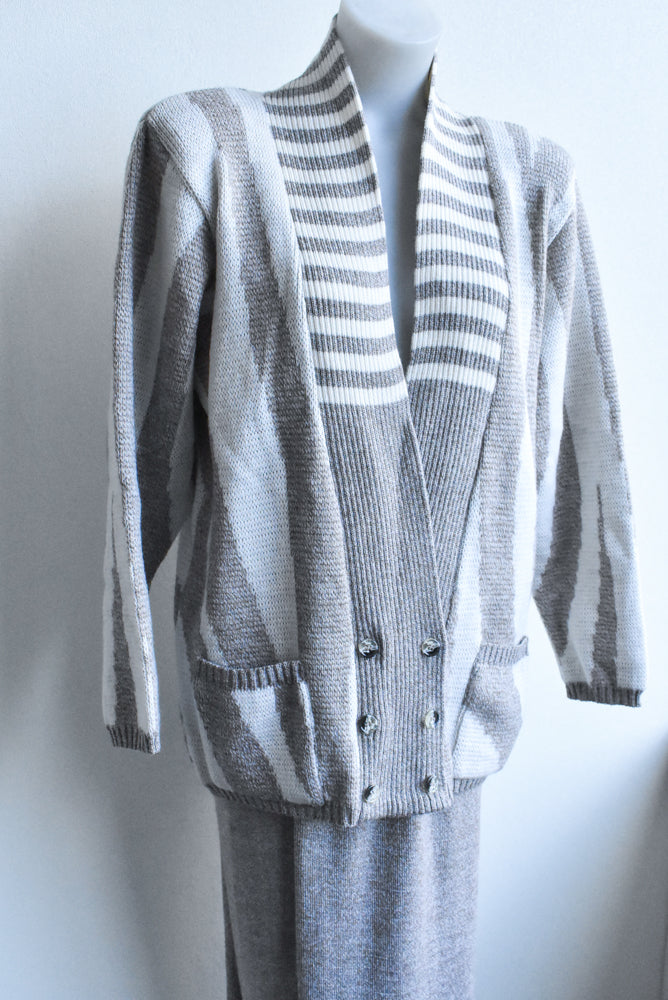 Trish Gregory wool two piece, skirt and oversized cardigan