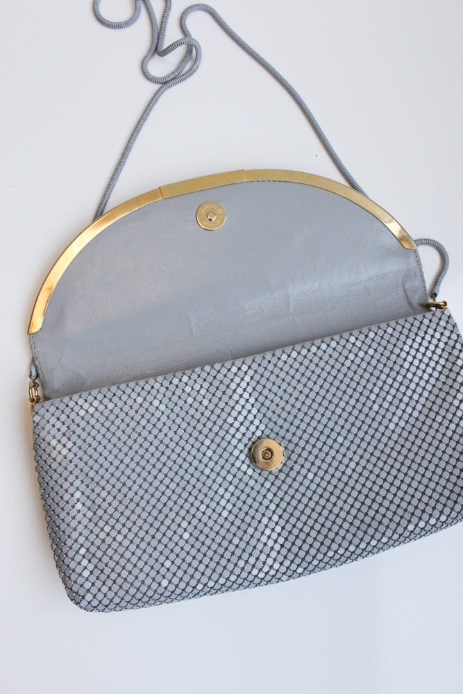 Grey sequined hand bag