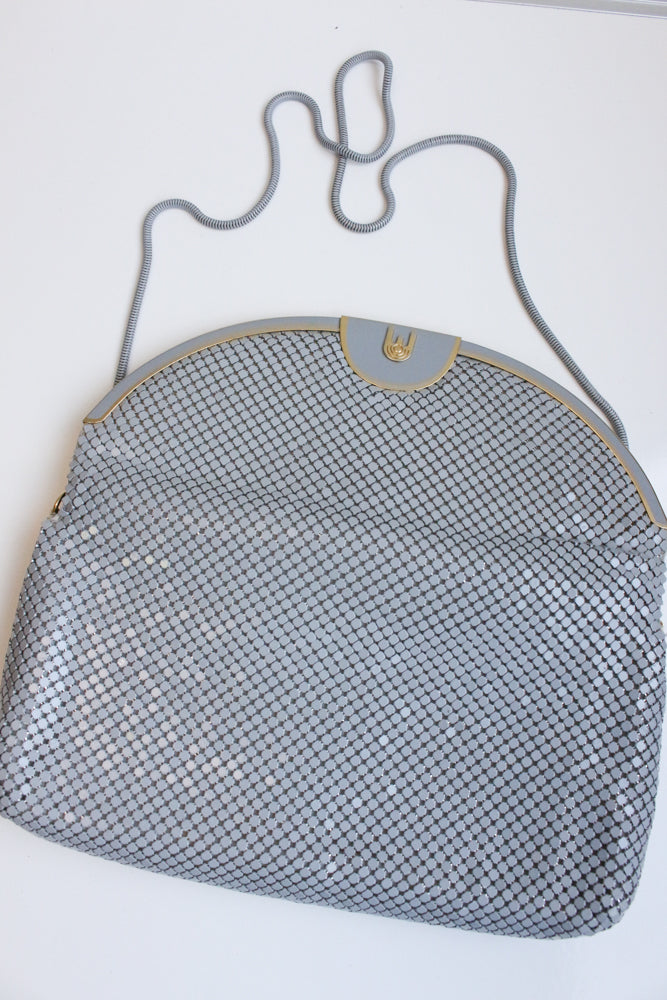 Grey sequined hand bag