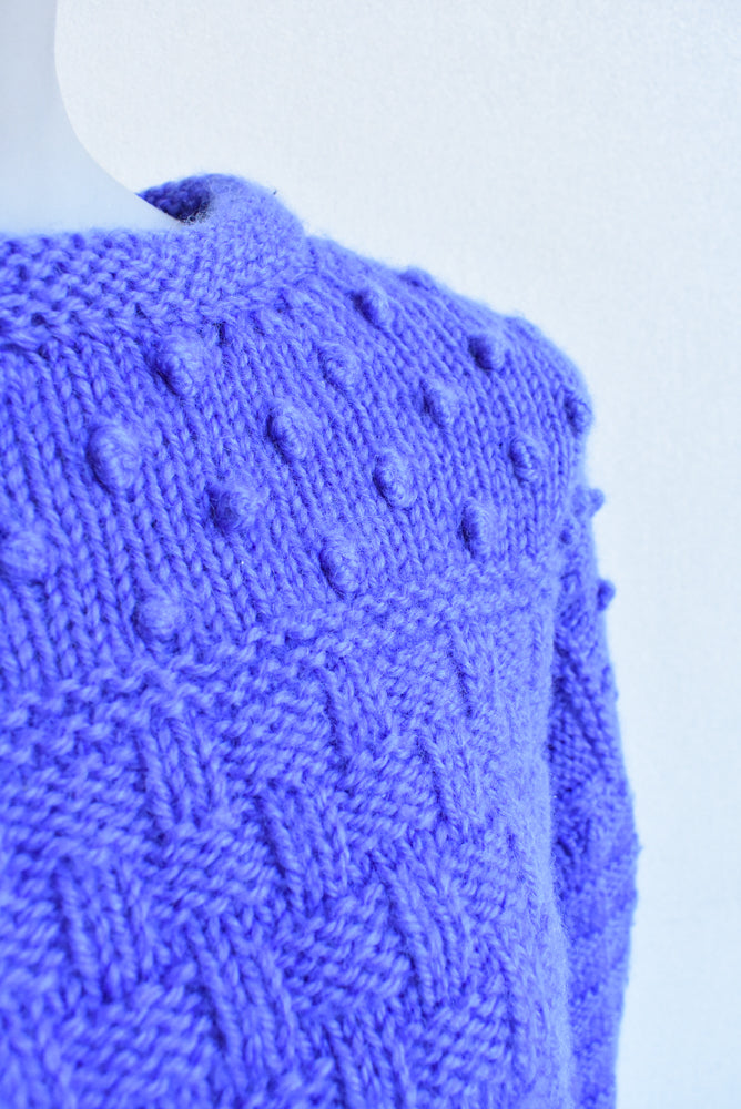 Purple embossed knit jumper