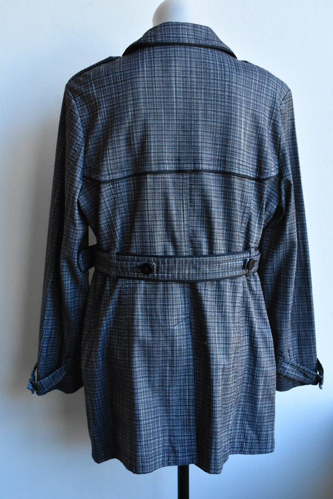 Jacqui E grey belted coat, size 16