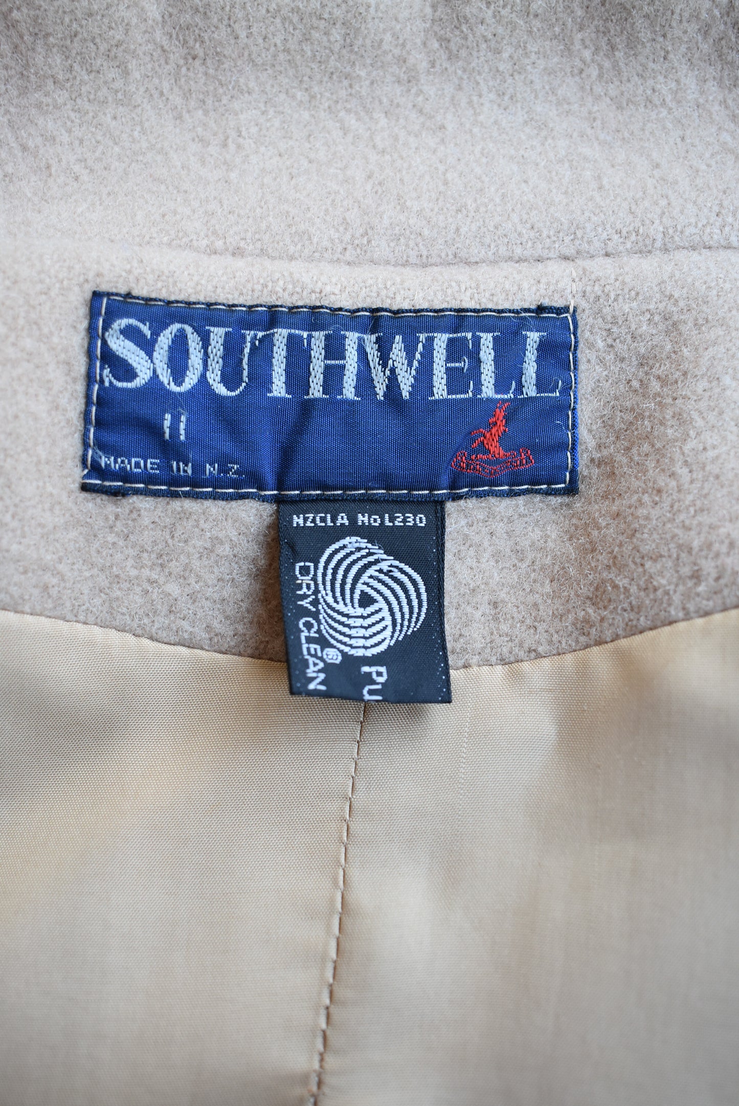 Southwell wool camel long coat, size 11