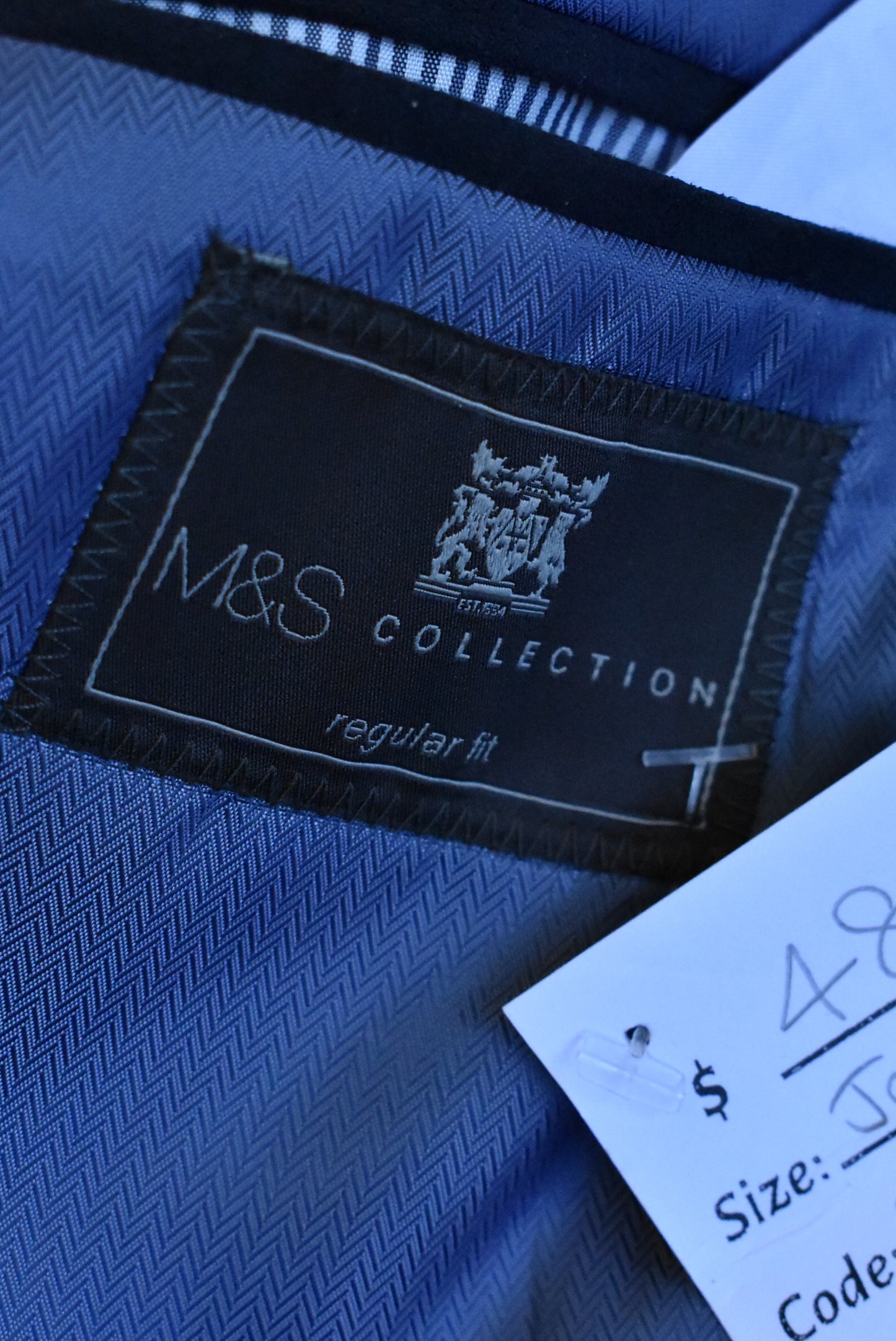 M&S Collection mens blue suit jacket