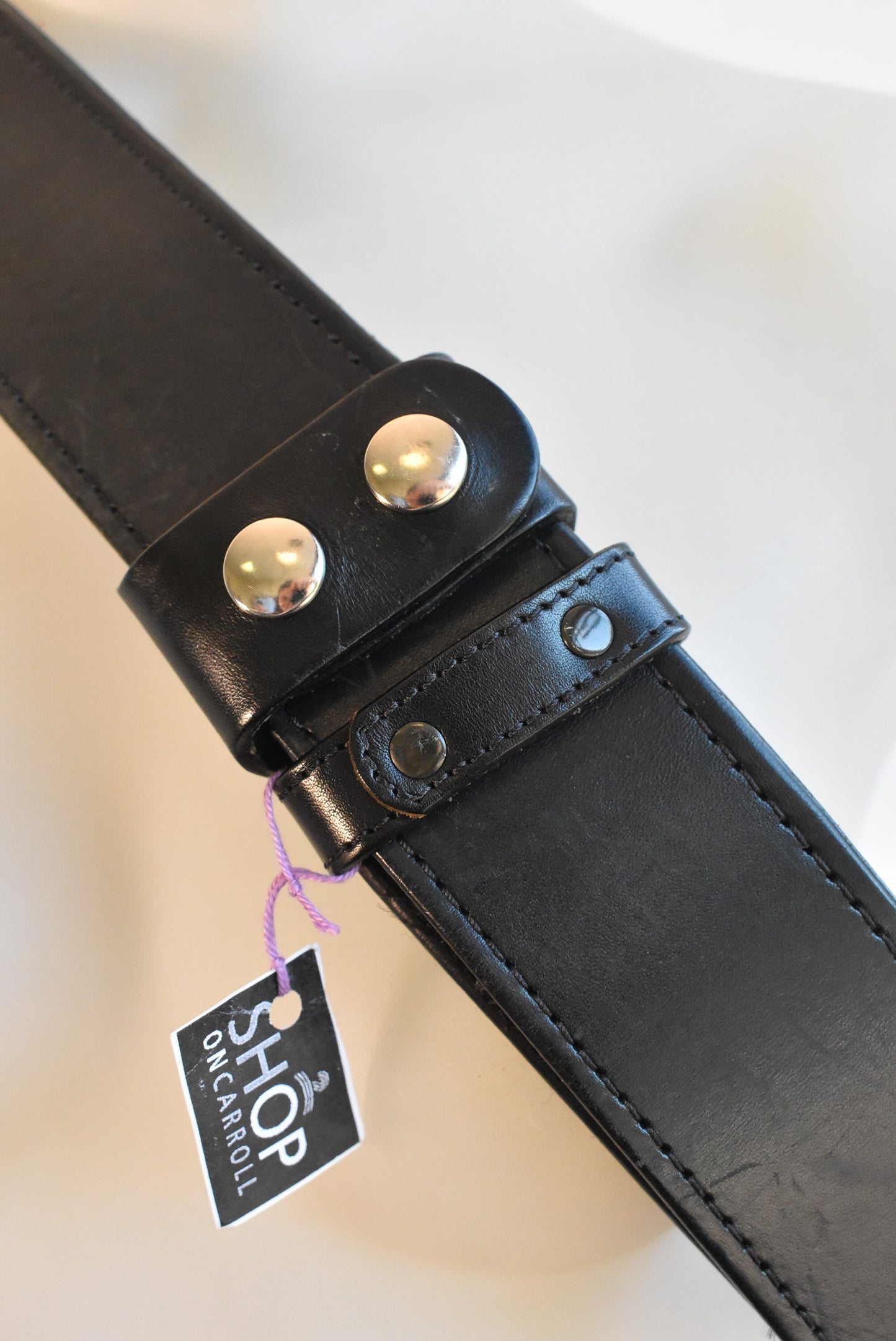 Black leather belt