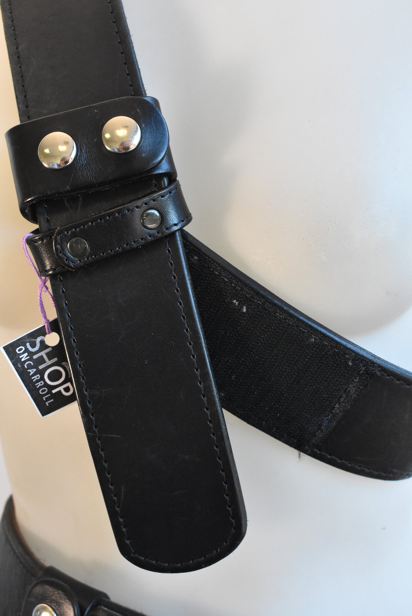 Black leather belt