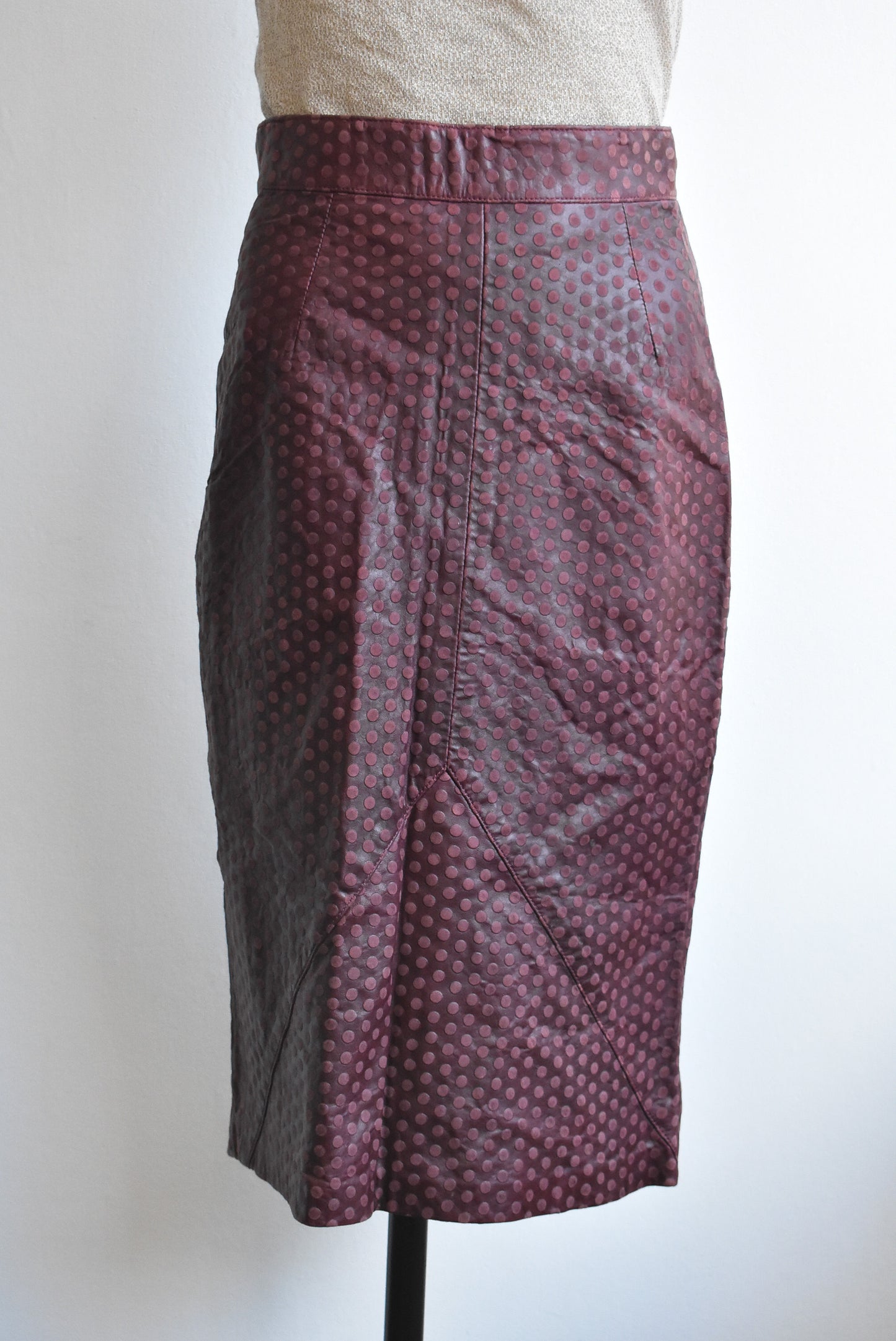 Brigid Brock vintage leather textured skirt