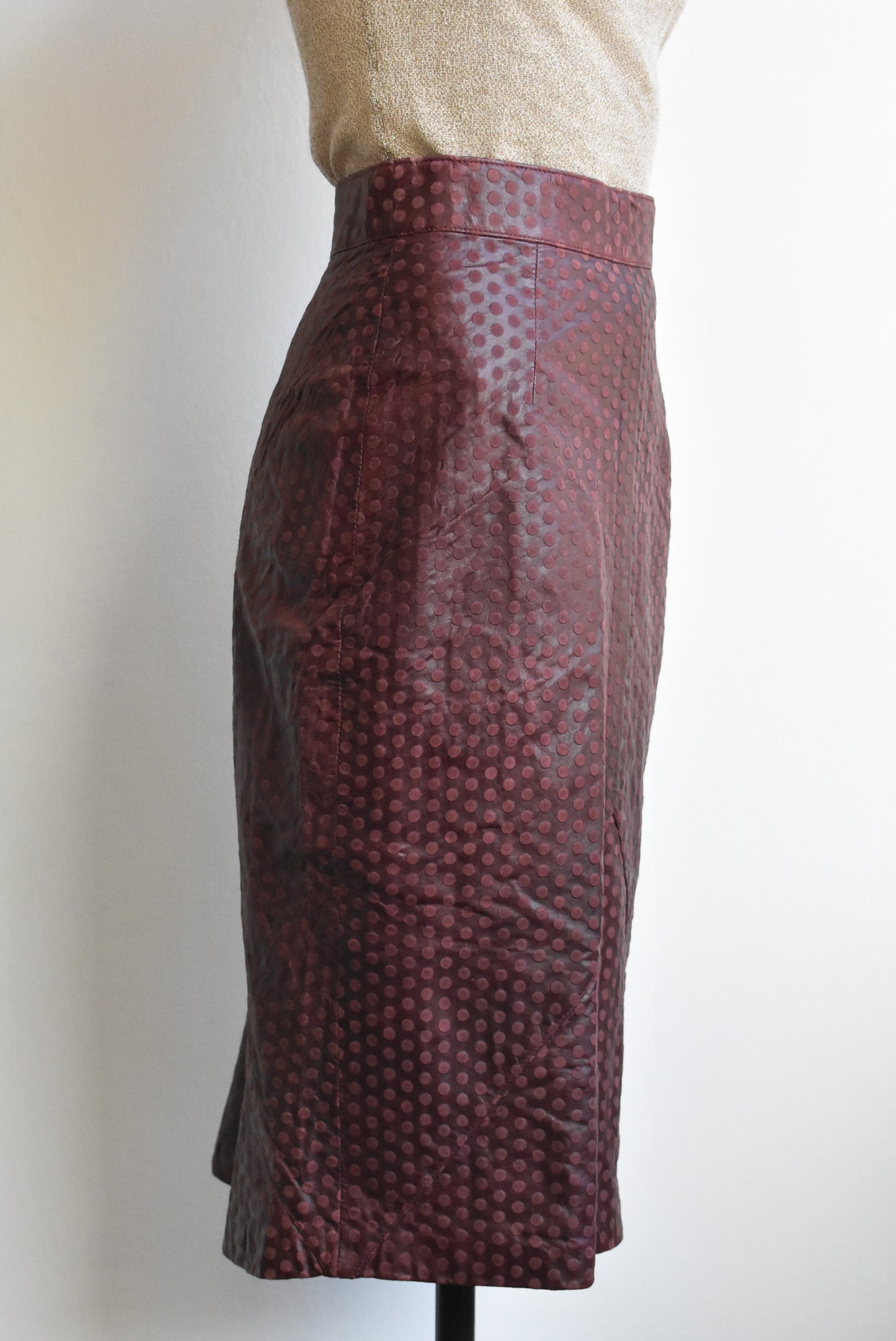 Brigid Brock vintage leather textured skirt