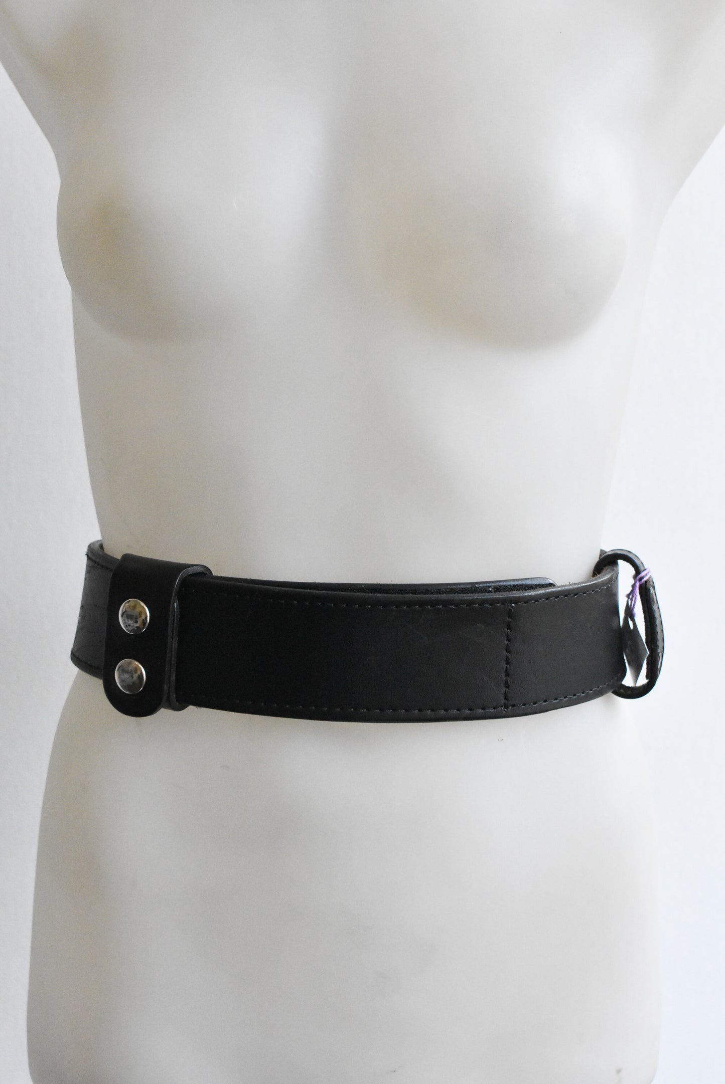Black leather belt