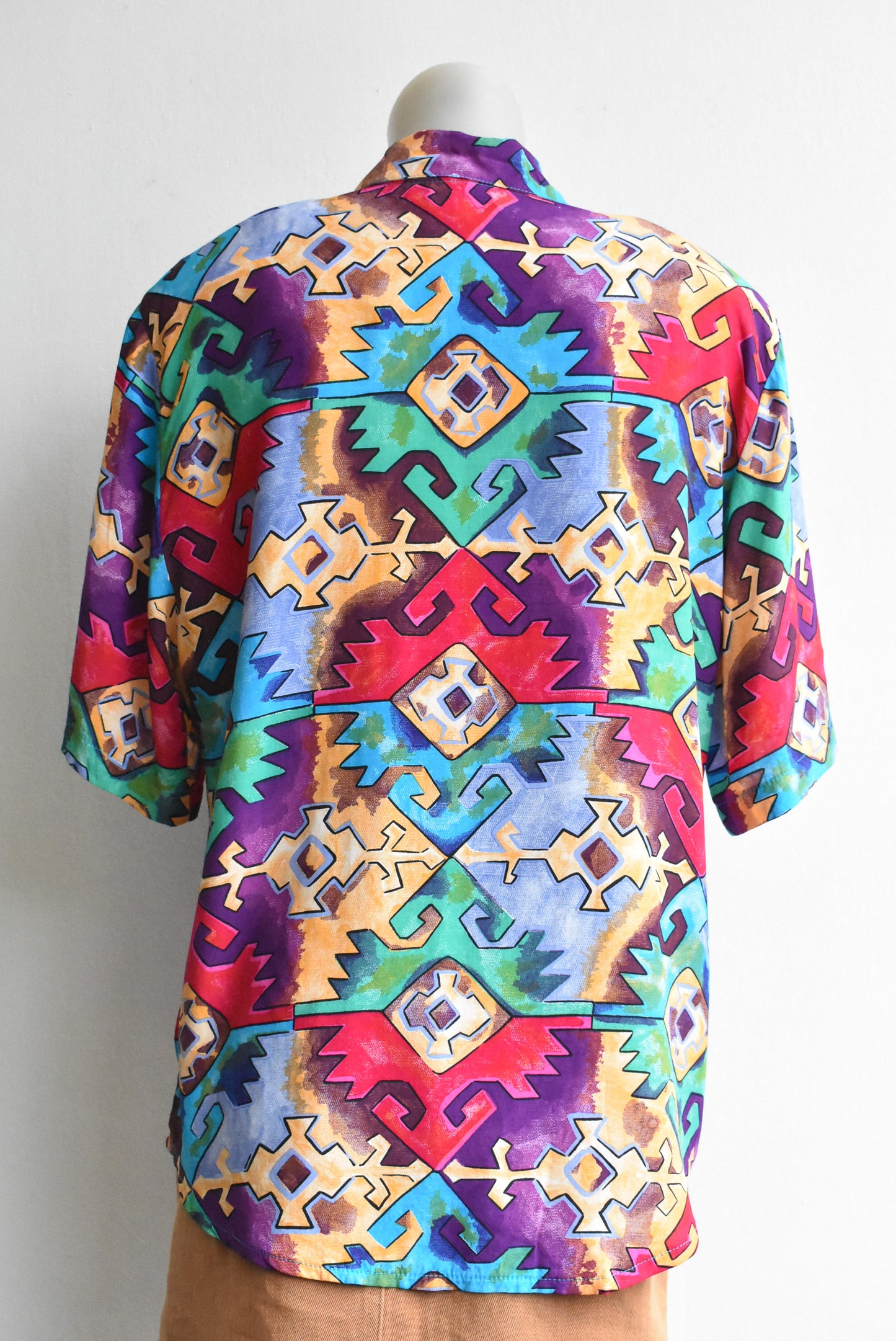 Cassa retro brightly patterned shirt, size 12