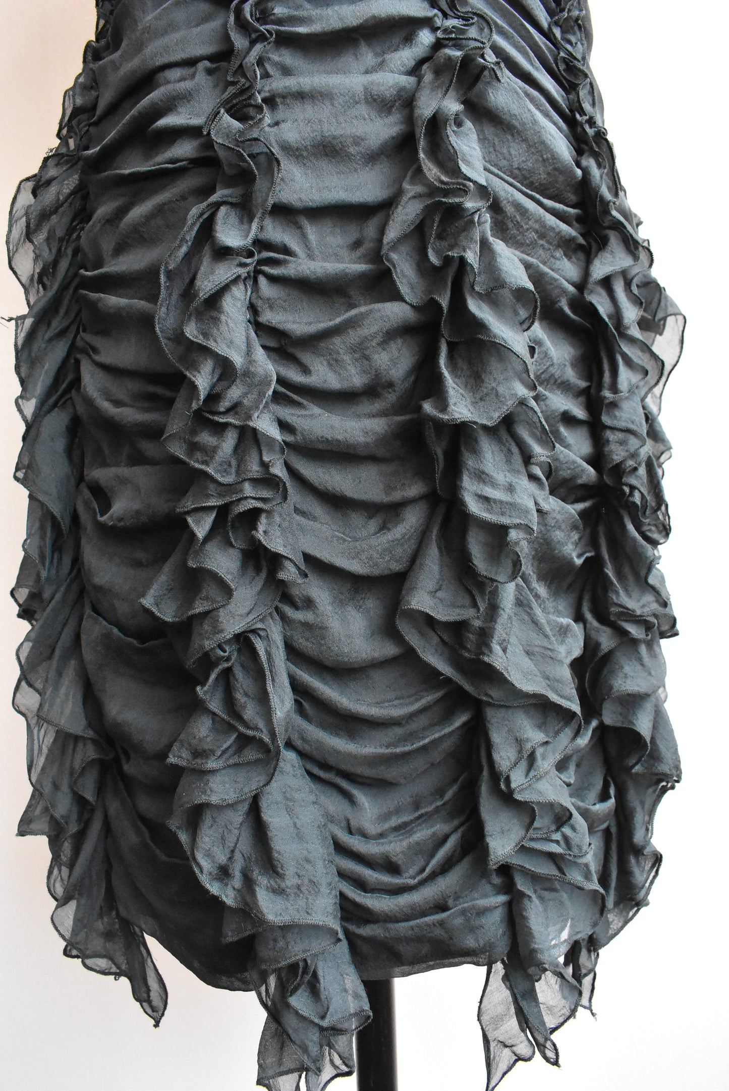 Marc Jacobs ruched and ruffled deep sea green mini dress, 2