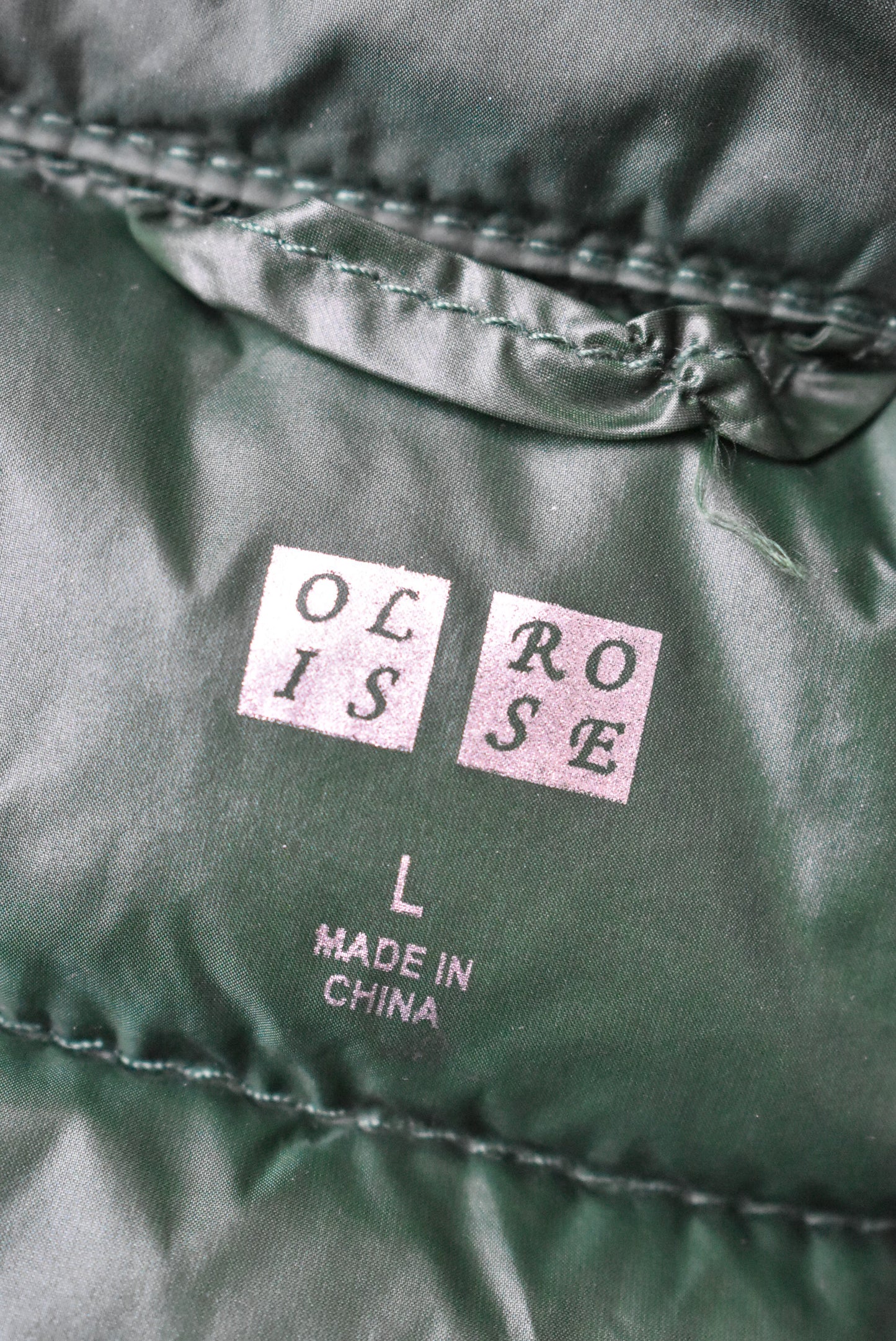 Olis Rose forest green puffer vest, M