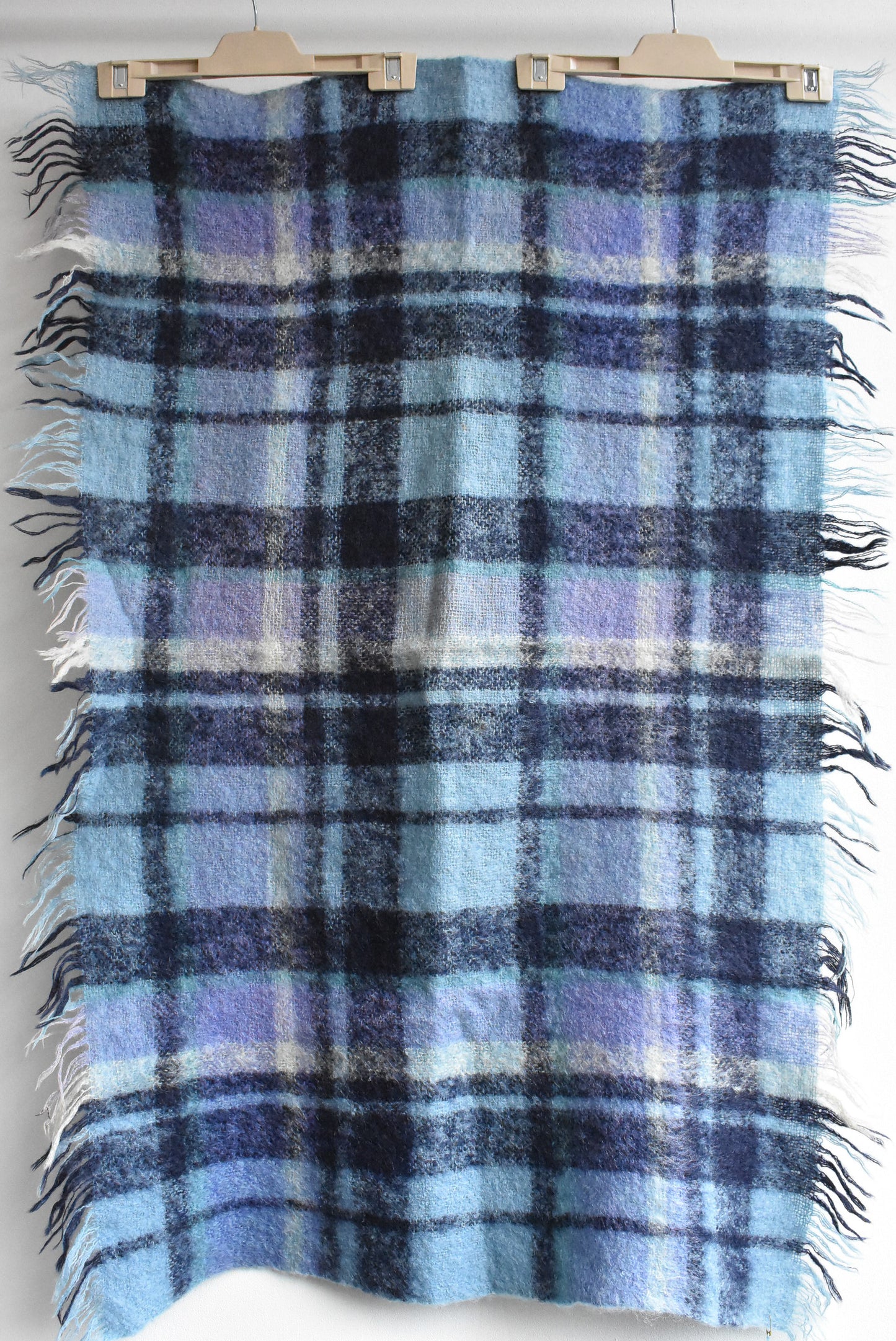 Glentana mohair & wool tartan throw