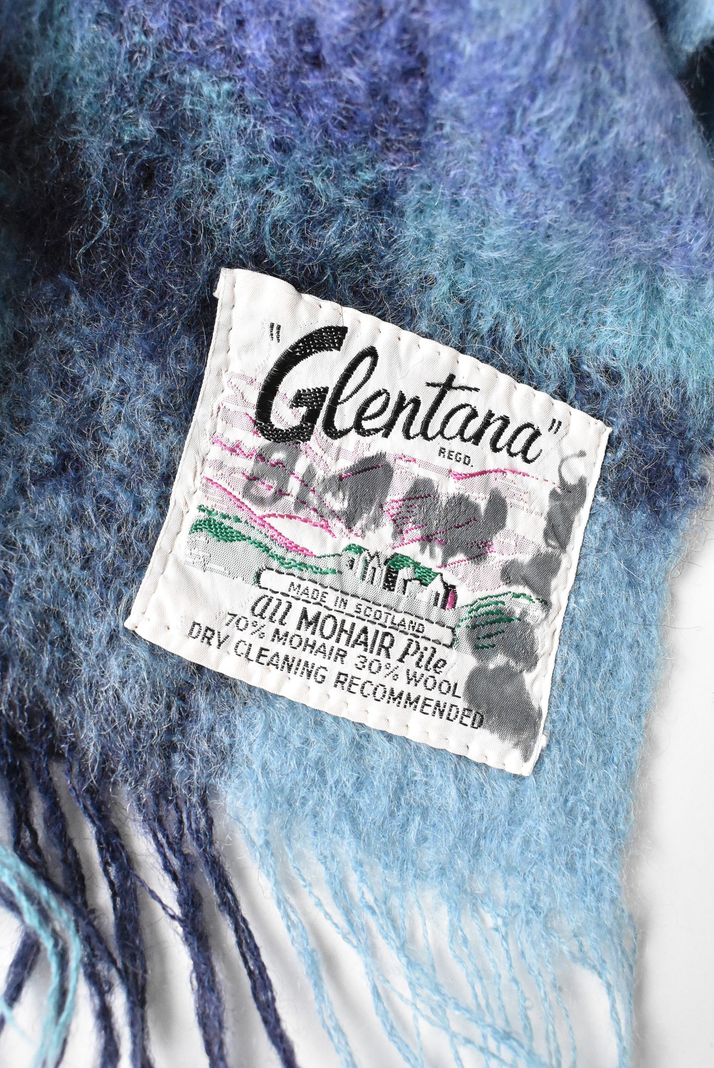 Glentana mohair & wool tartan throw