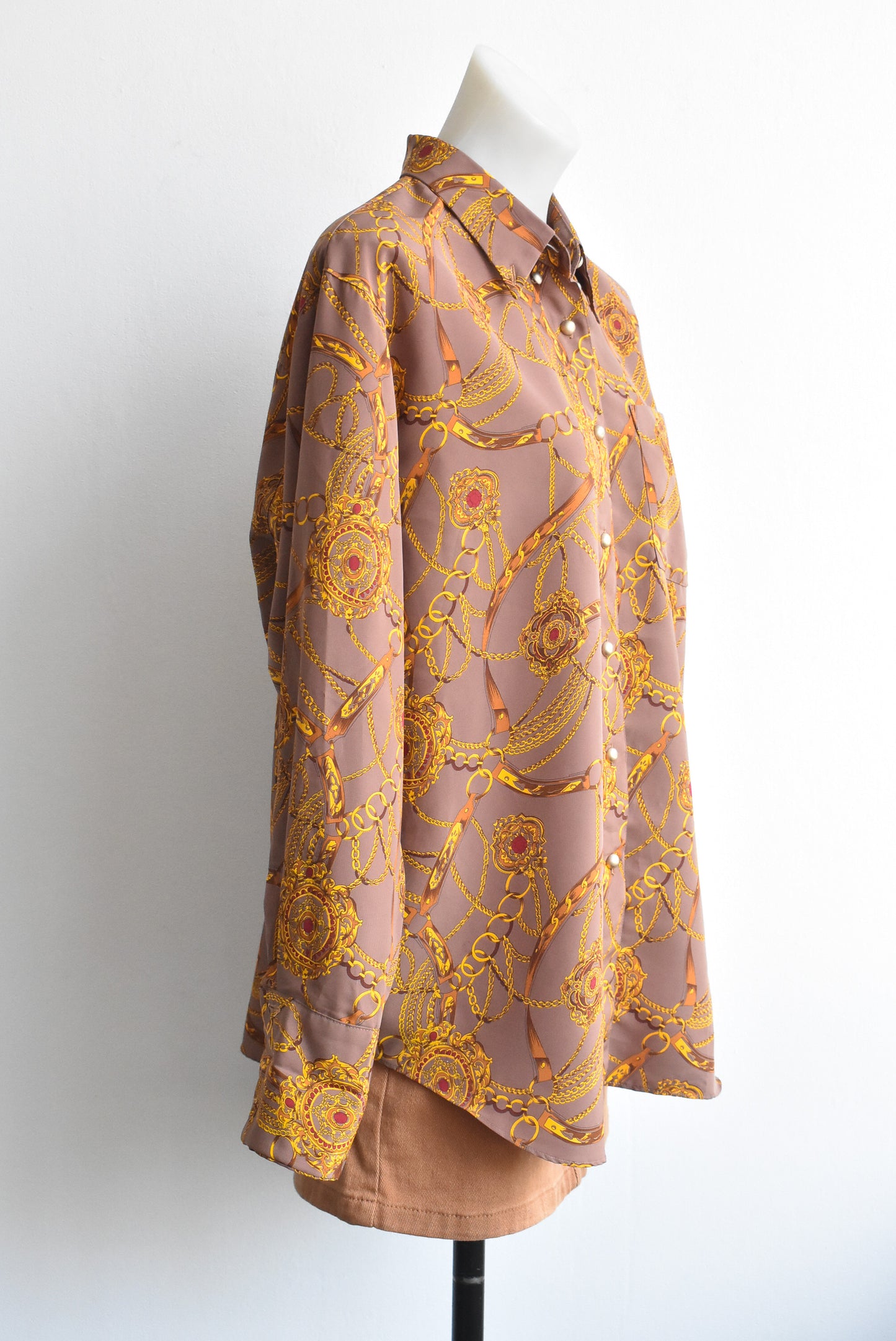 Bridle pattern retro style top, L