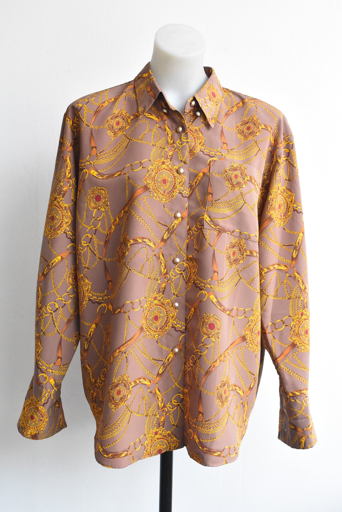 Bridle pattern retro style top, L