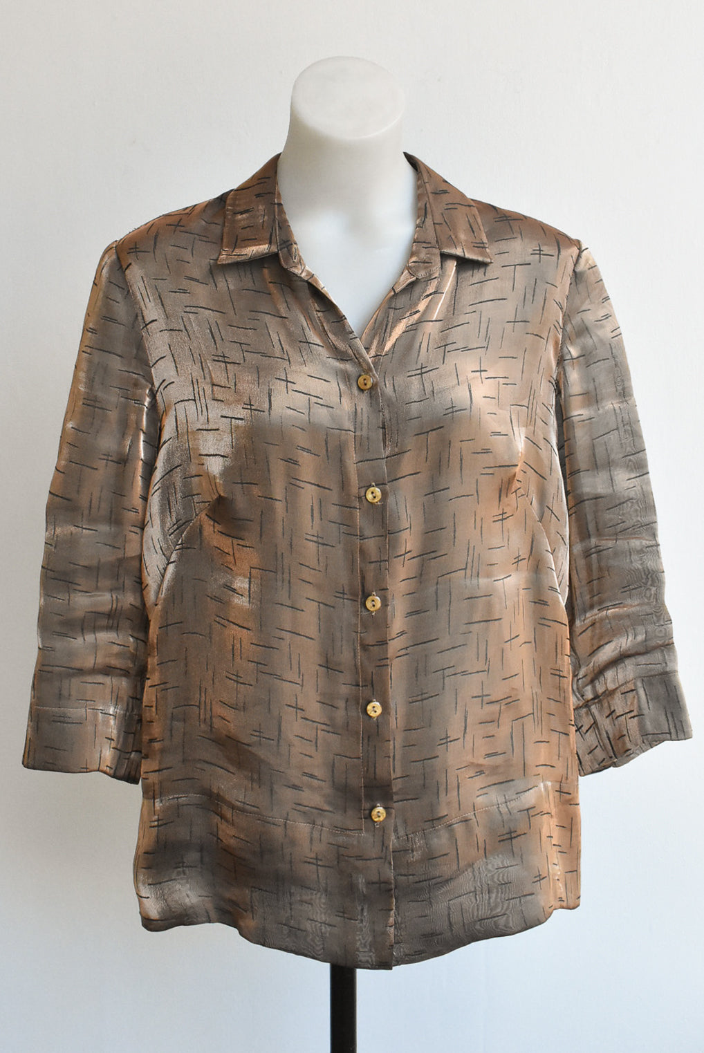 Monti sheer bronze shirt, size 12