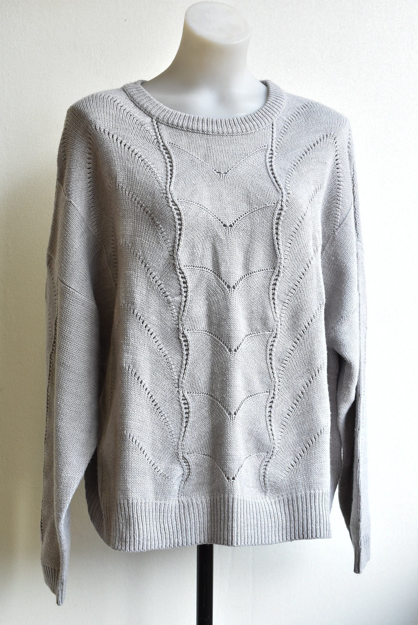 Spirit grey knit-texture top, size 18