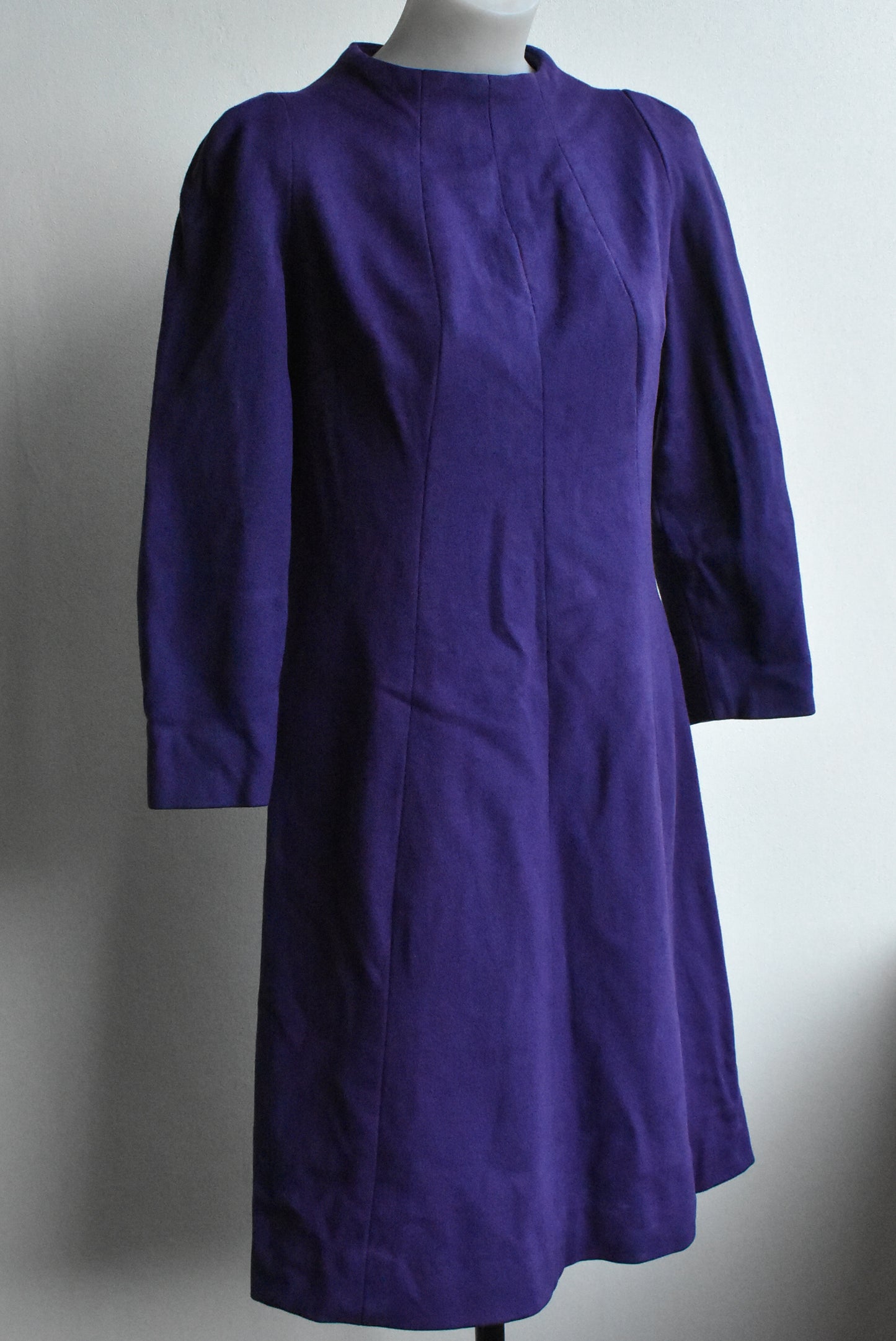 Retro hand-made purple wool dress