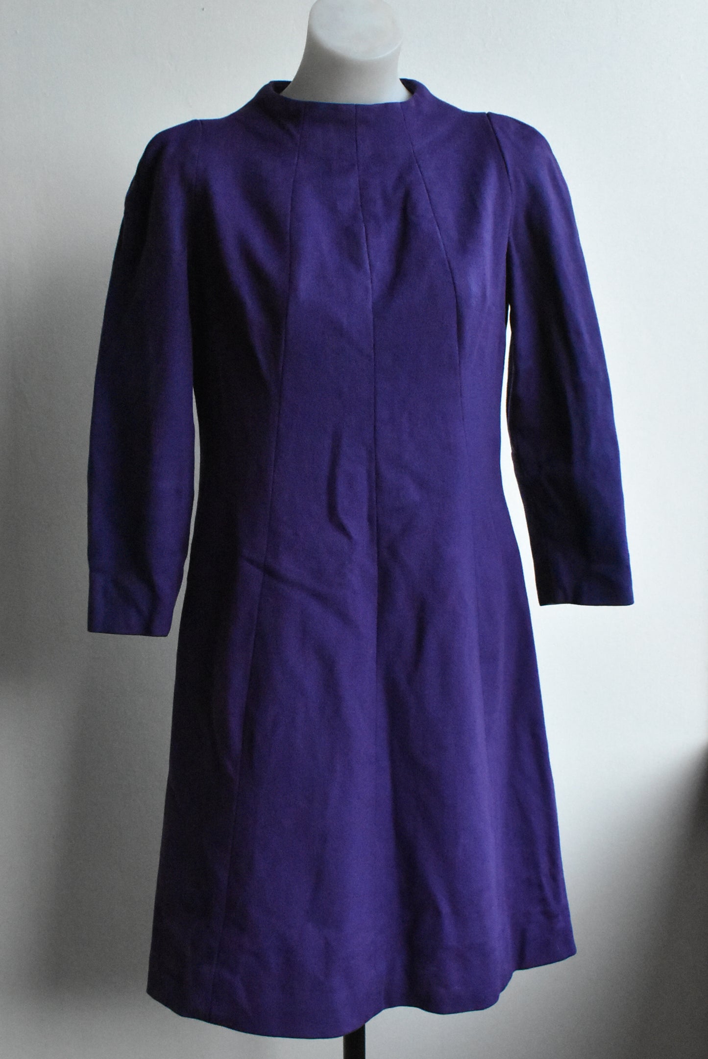 Retro hand-made purple wool dress