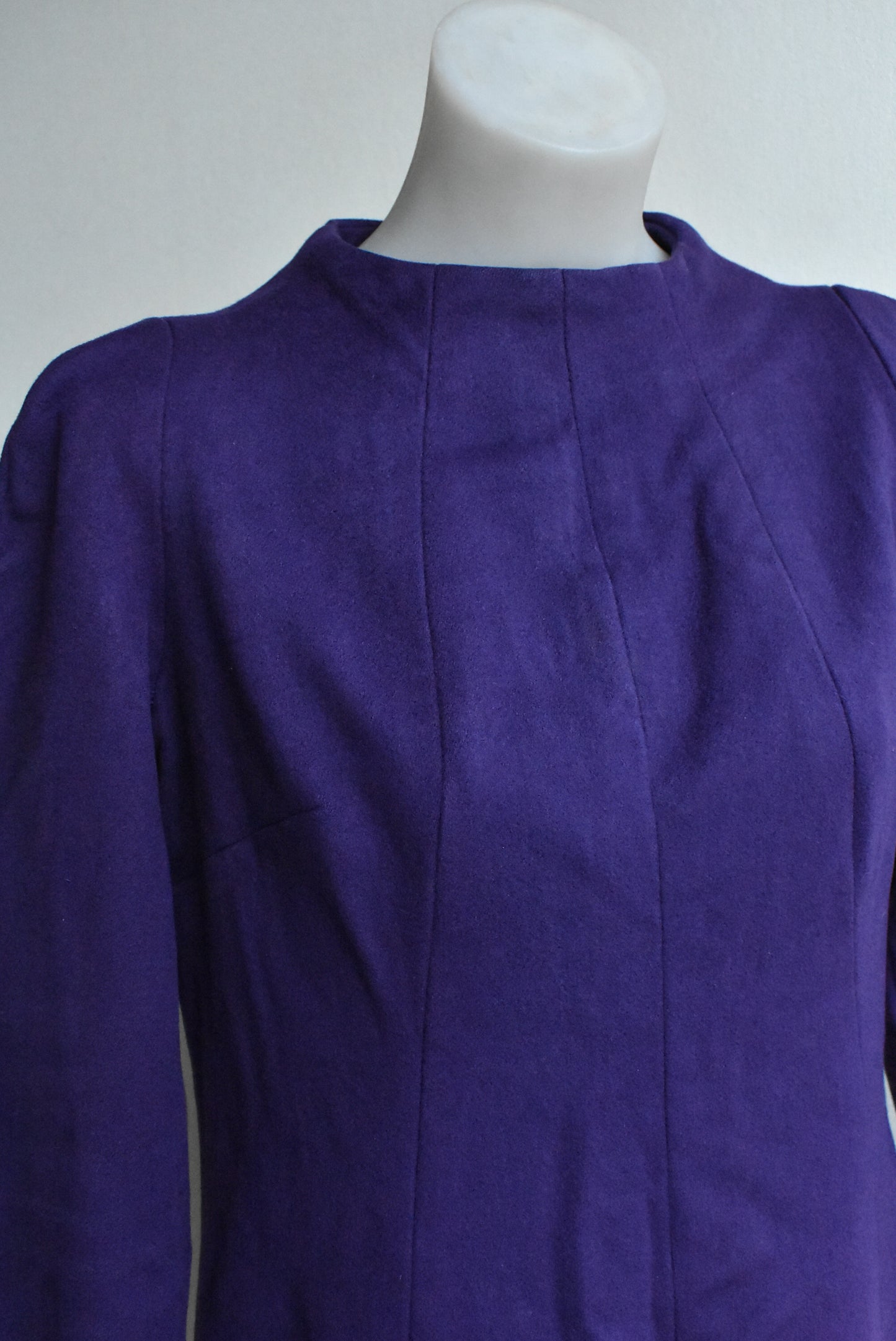 Retro hand-made purple wool dress