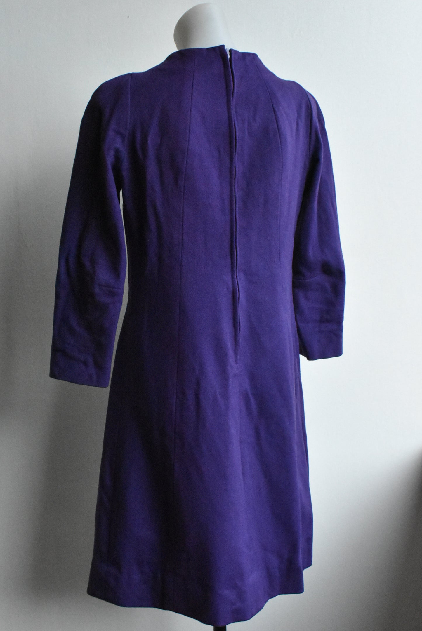 Retro hand-made purple wool dress