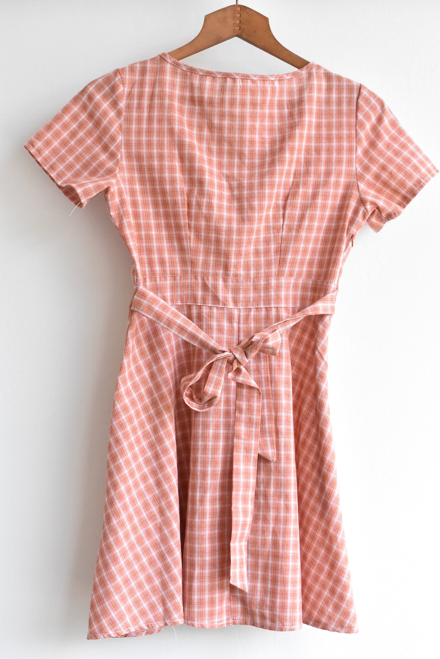 YiRenZui orange plaid dress, size XS
