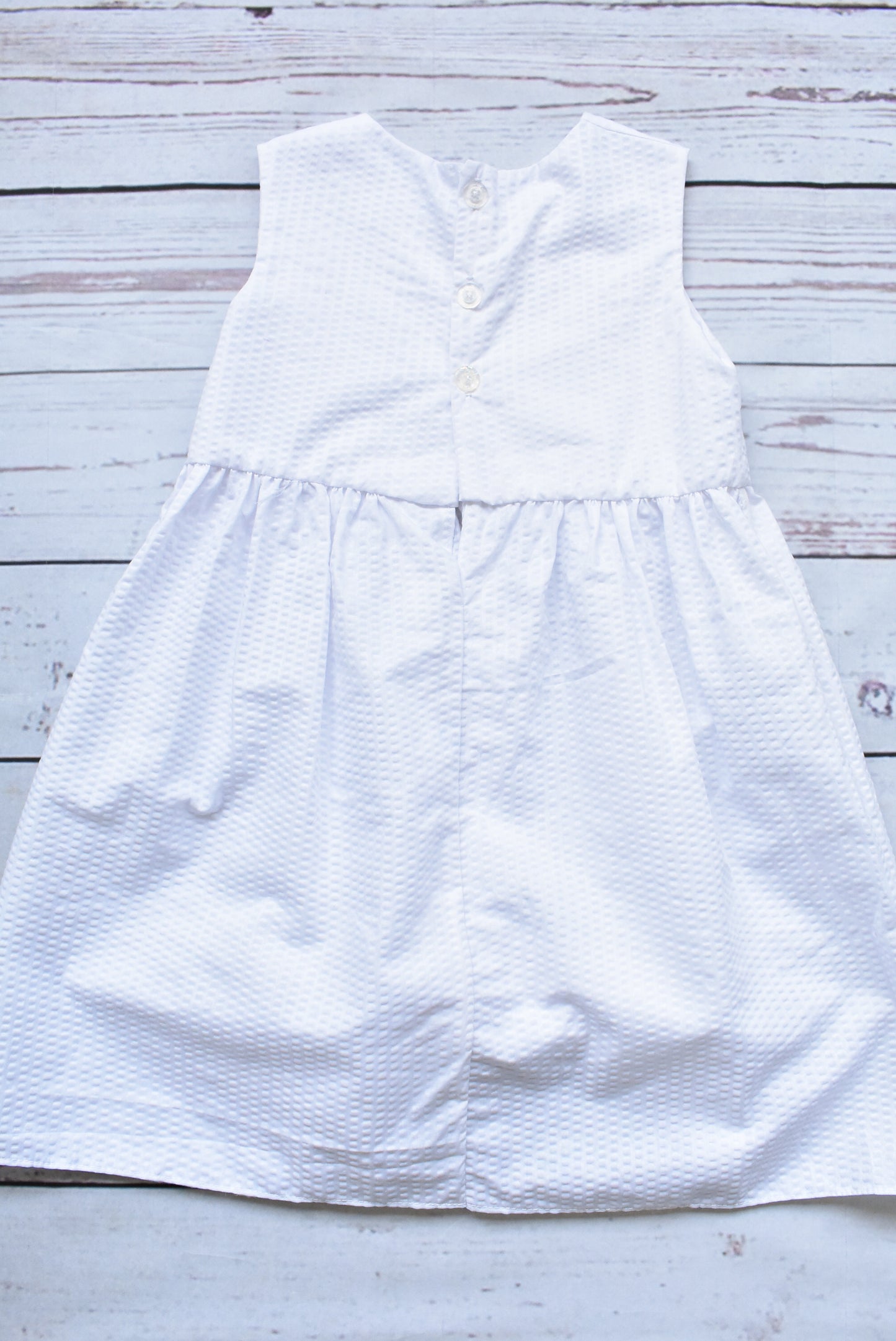 White and pink floral patterned kids dress