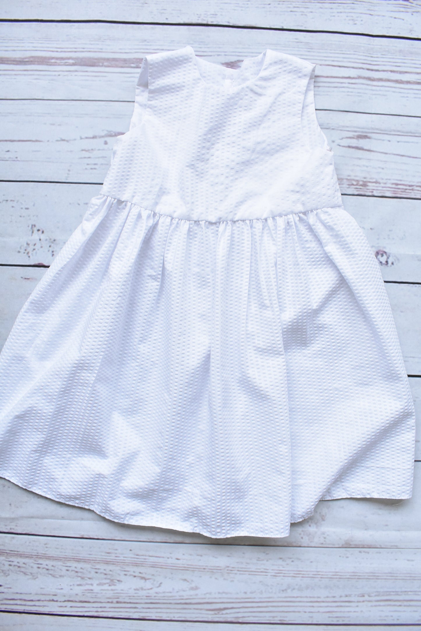 White and pink floral patterned kids dress