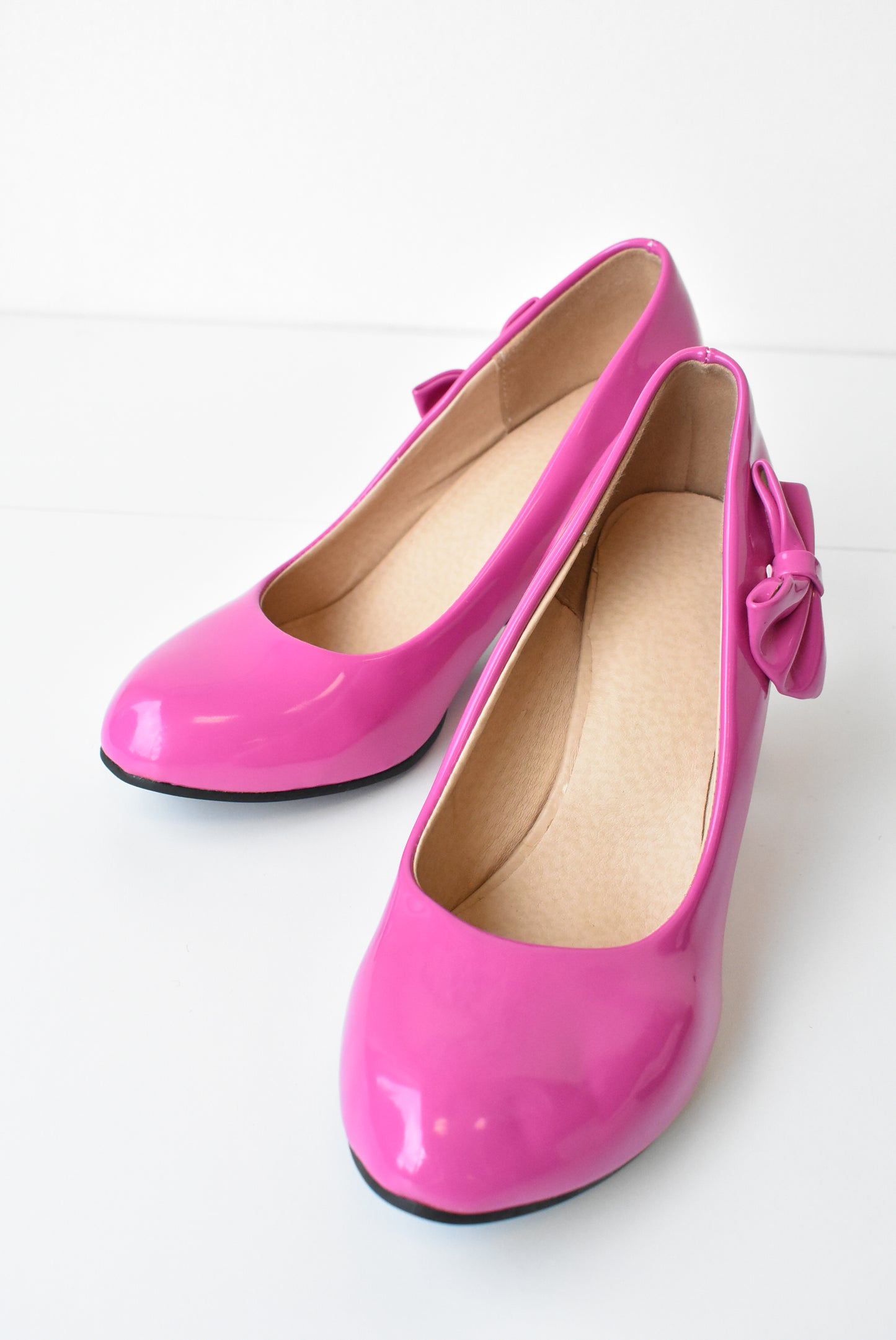 Pink heart cut out wedge heels, size 37
