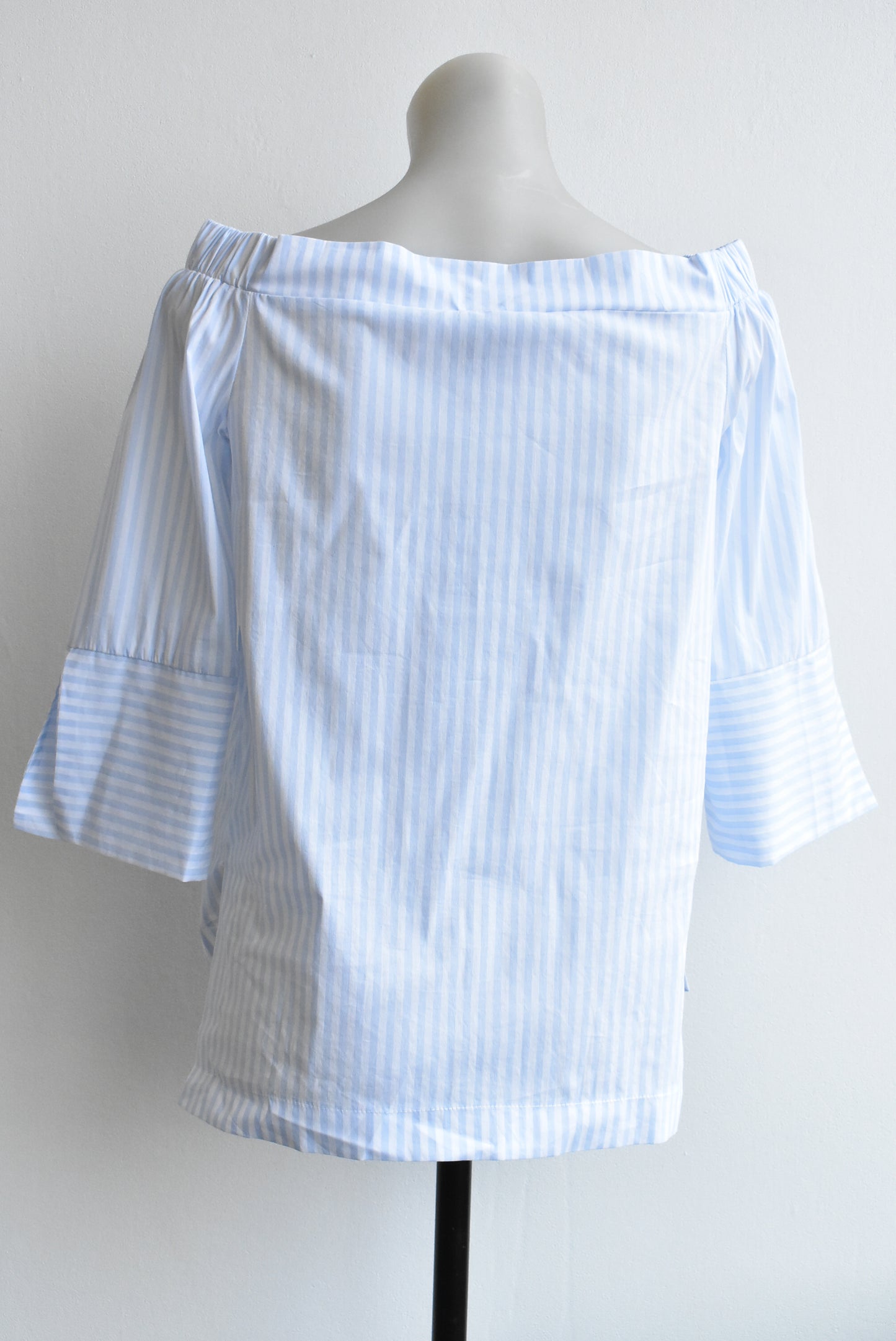 Closet London new blue-and-white striped off-the-shoulder top, size 8