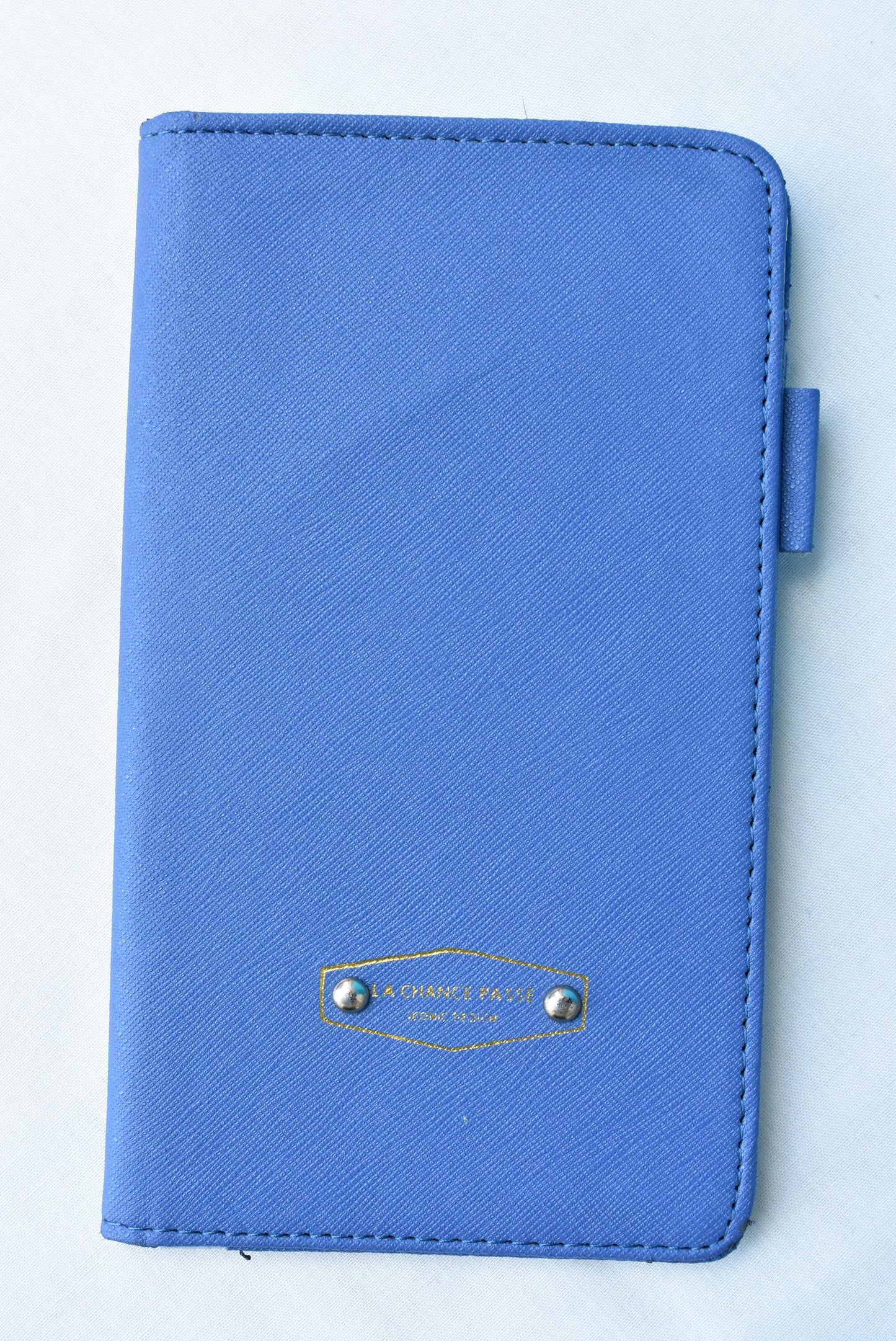 La Chance Passe blue and grey organiser