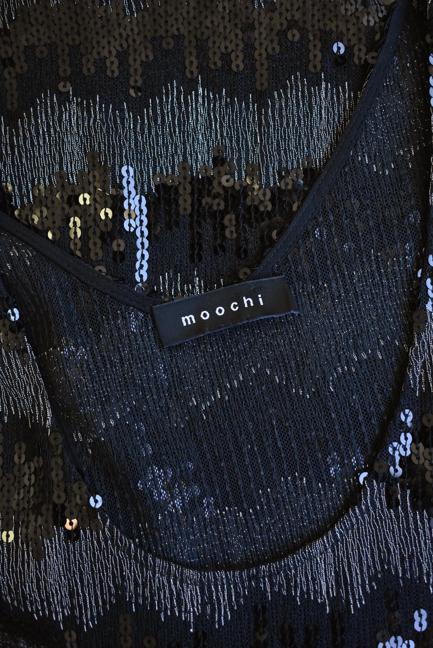 Moochi black sequin top, M
