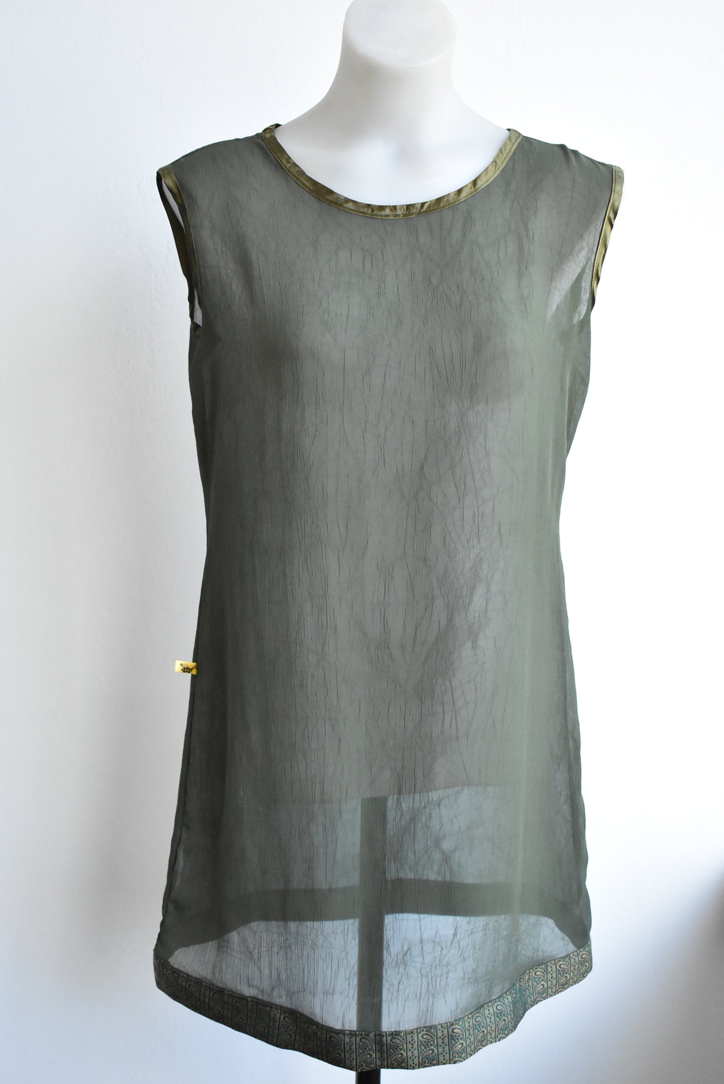 Dark green sheer tunic, M