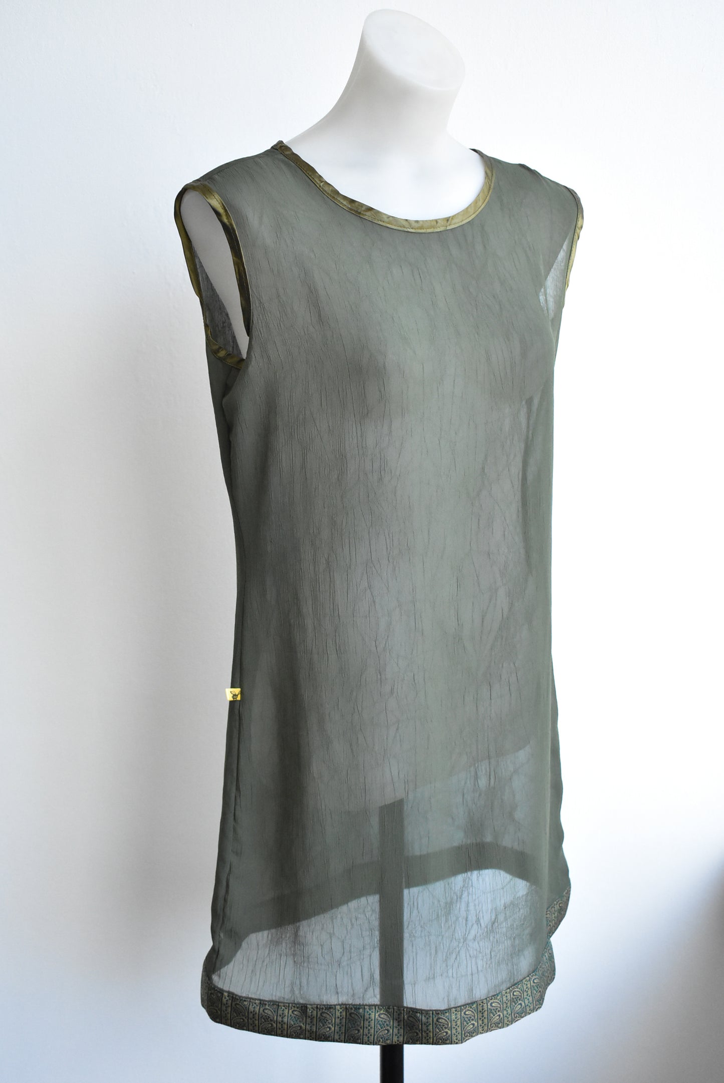 Dark green sheer tunic, M