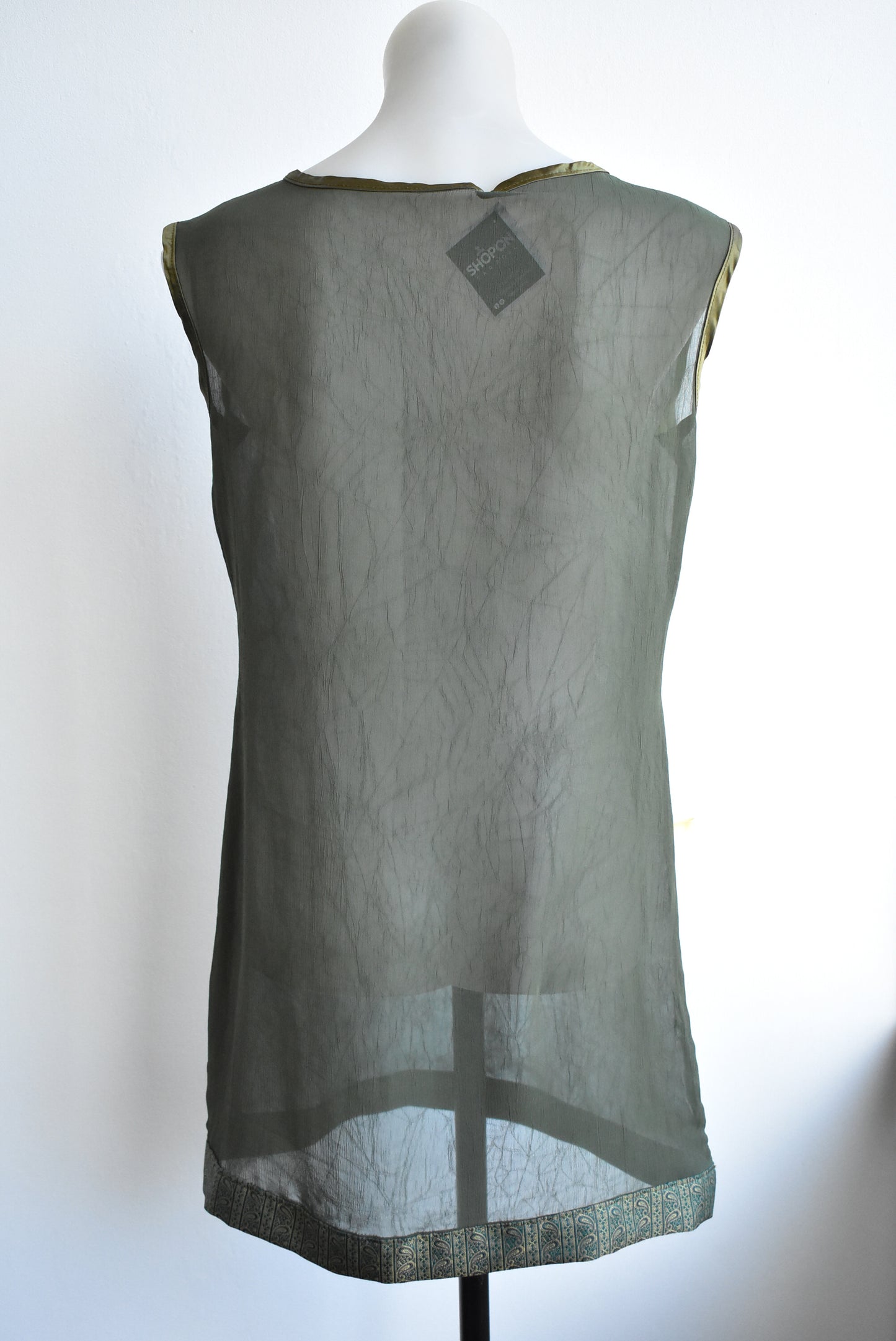 Dark green sheer tunic, M