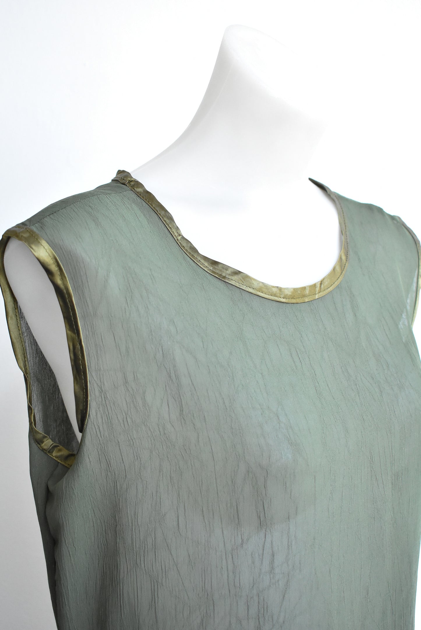 Dark green sheer tunic, M