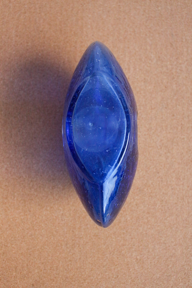 Murano blue donut hole vase, small
