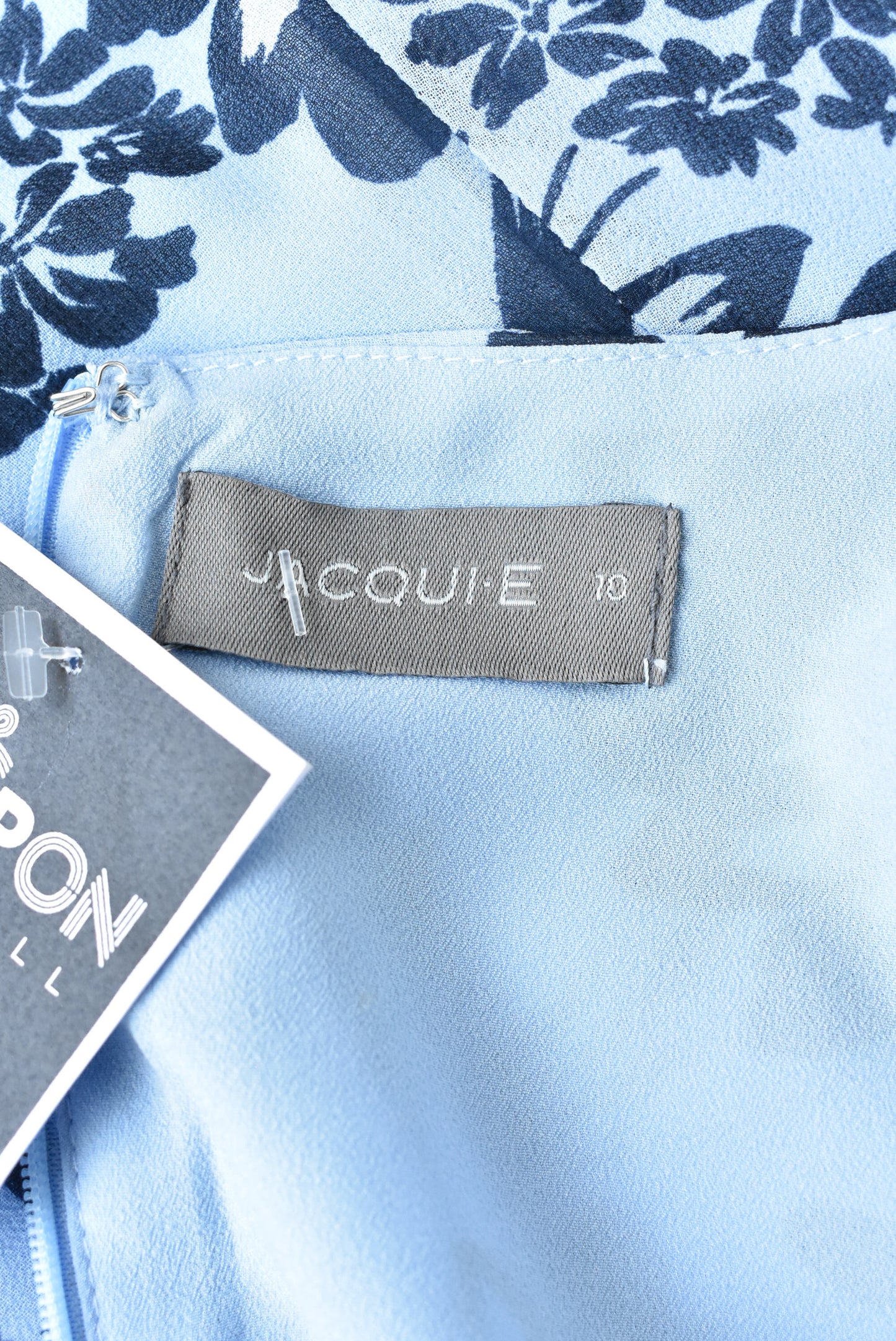 Jacqui E sky blue floral dress, size S