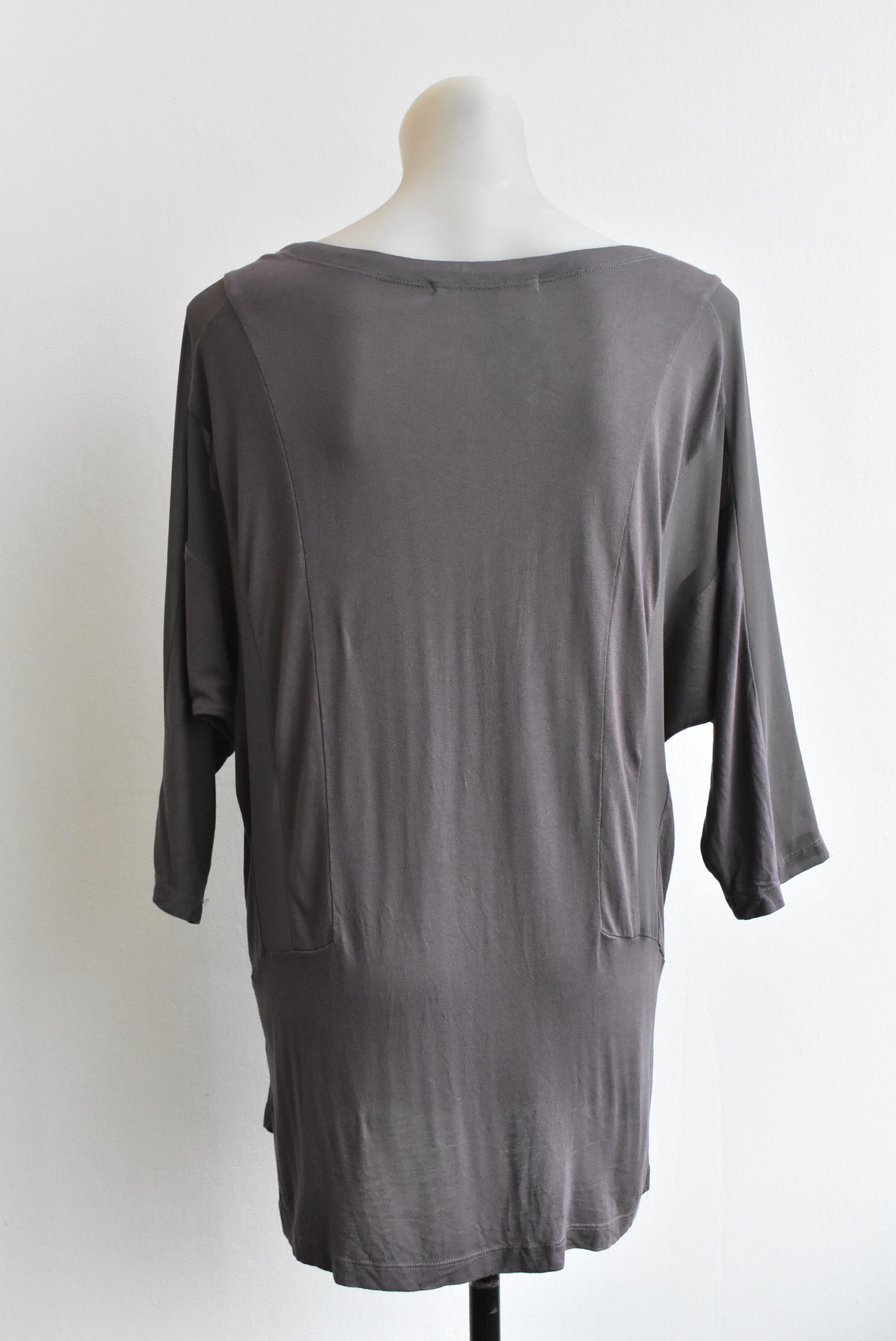 Laura Ashley sheer panel grey top, size S