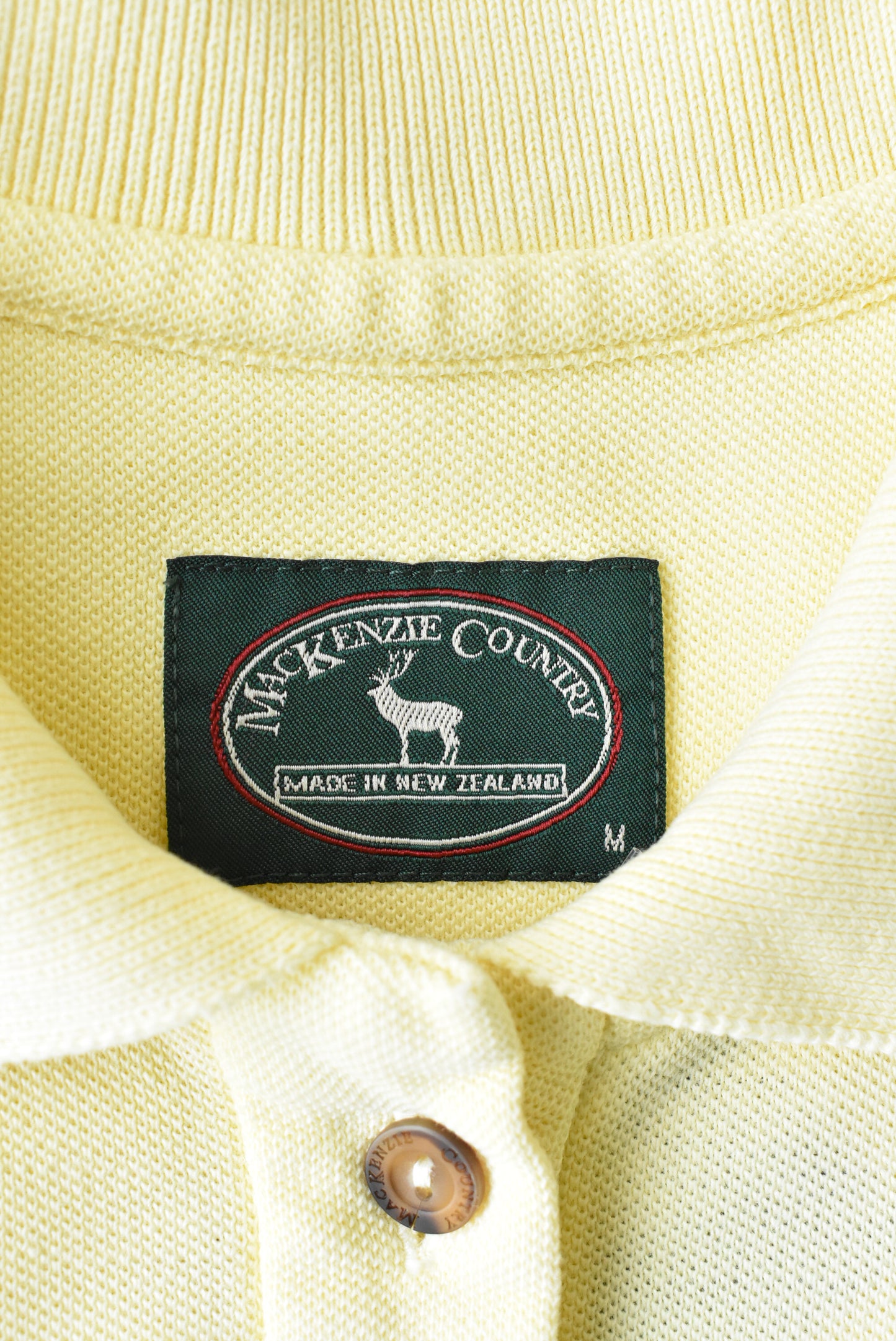 Mackenzie Country pastel yellow sleeveless polo, size M