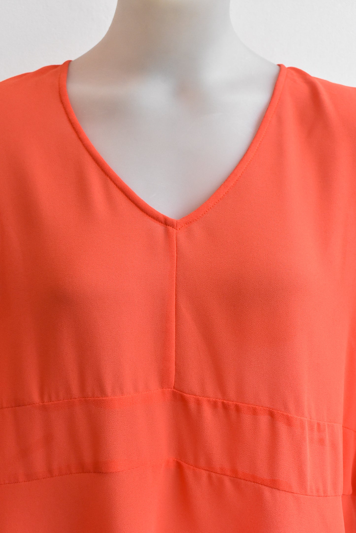 Merric red sheer hi-lo top, size S