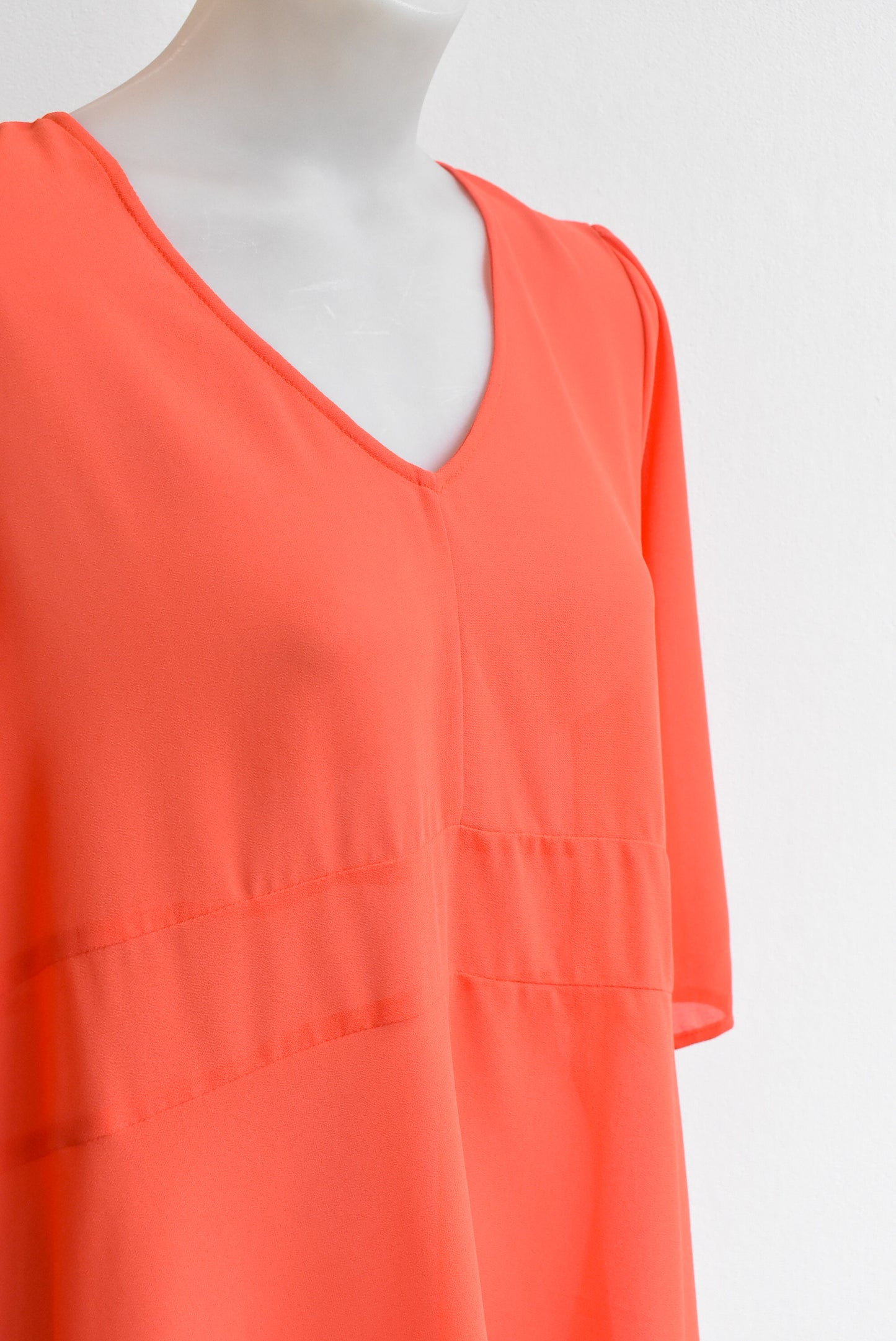 Merric red sheer hi-lo top, size S