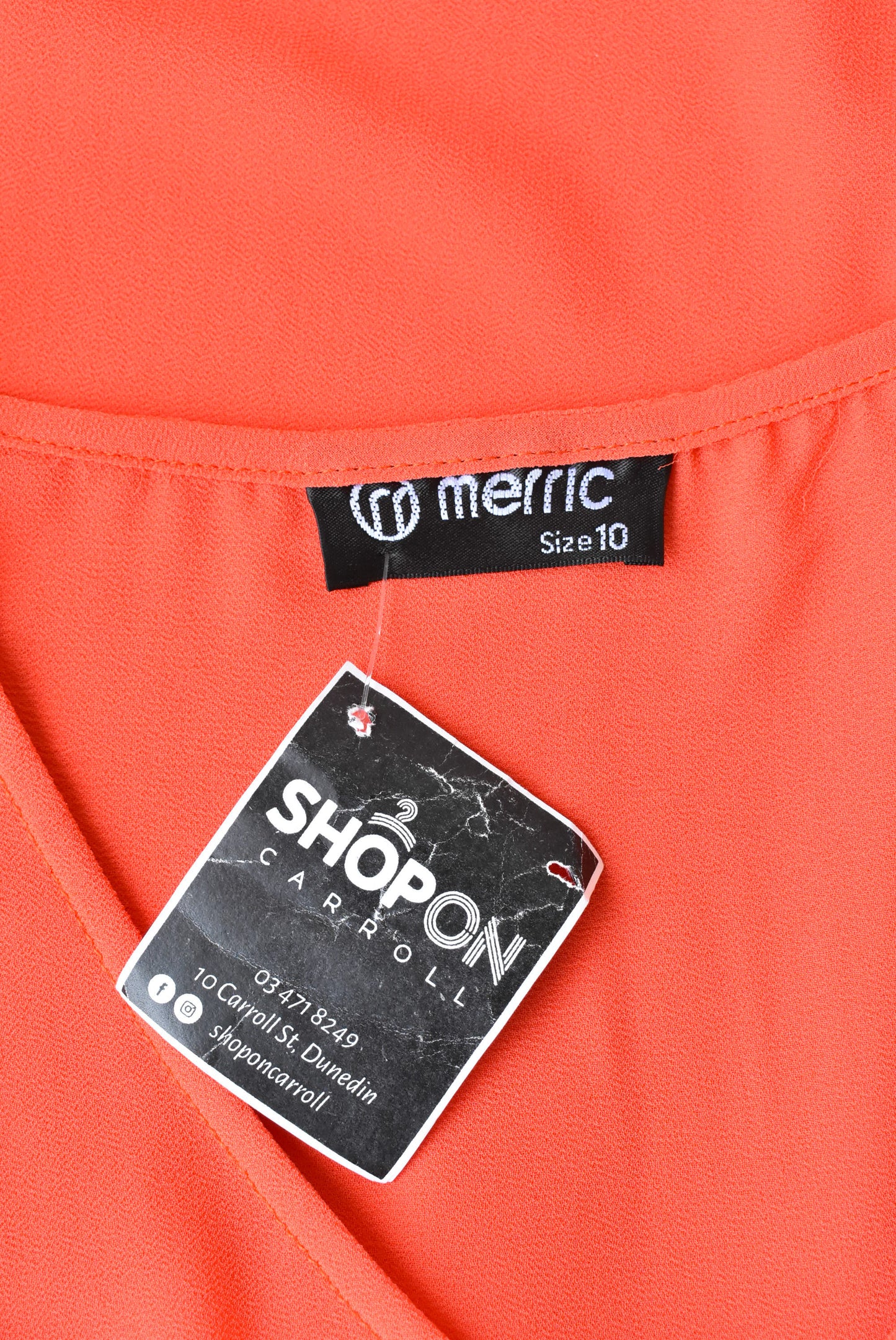 Merric red sheer hi-lo top, size S